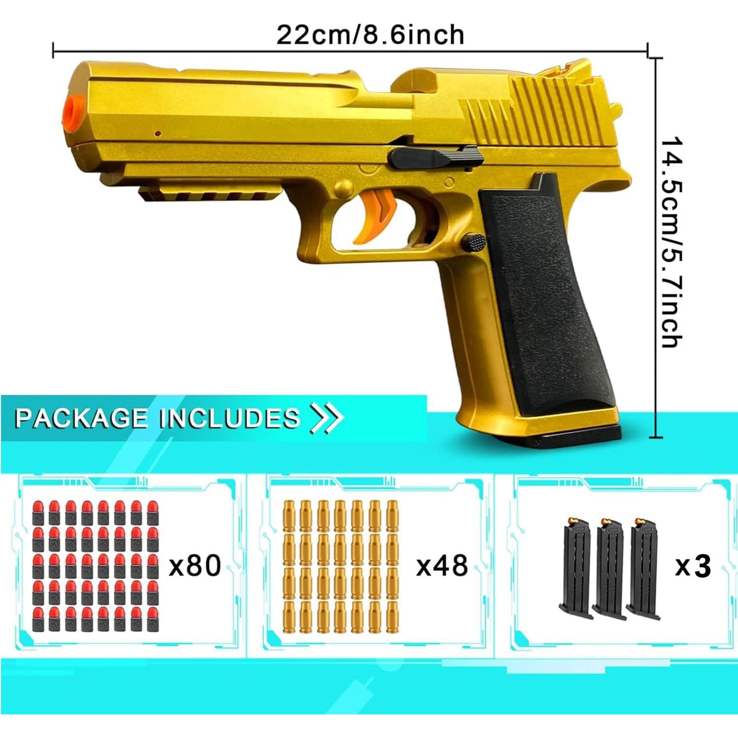 Pistola de Juguete LBDREXZ con Balas Blandas EVA - Oro