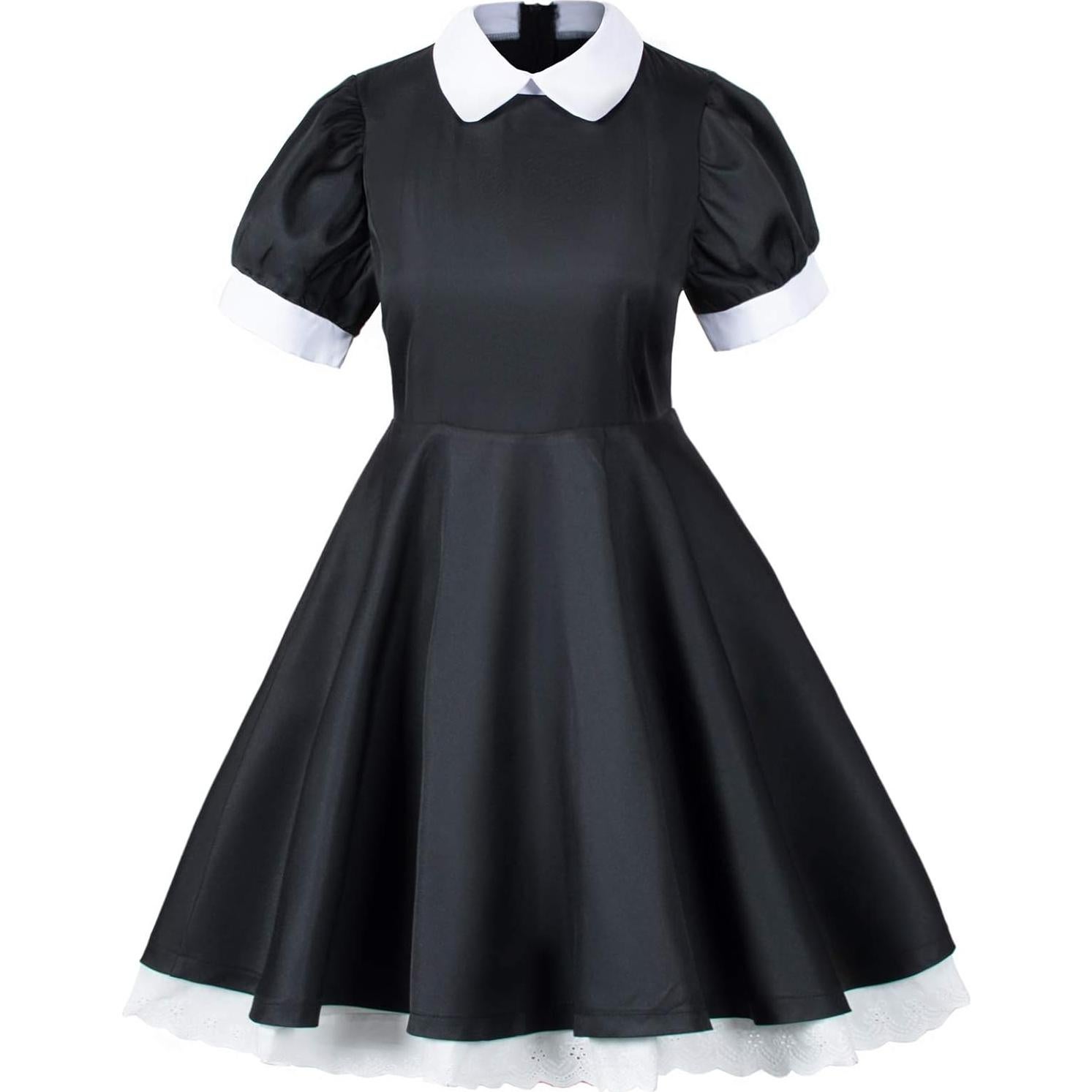 Disfraz de Sirvienta Lolita Kawaii 6 Piezas Negro S