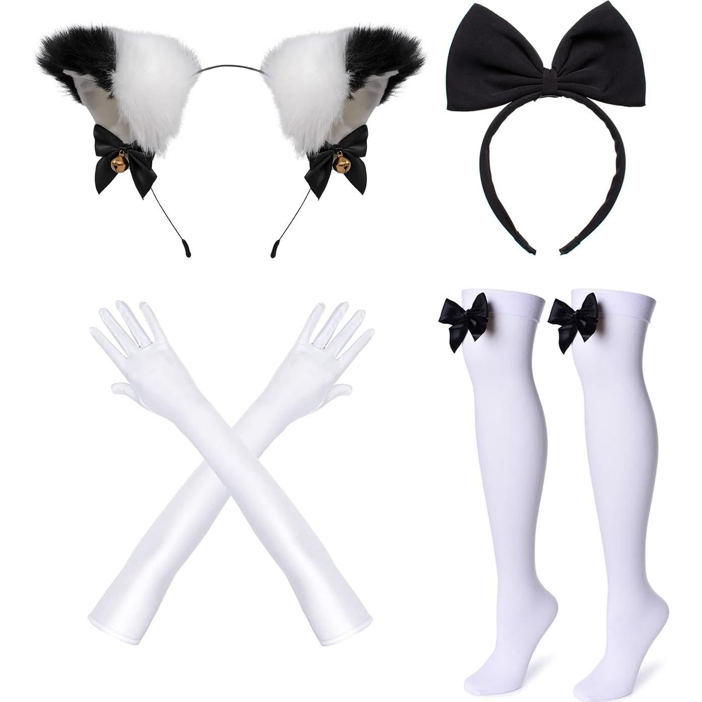 Disfraz de Sirvienta Lolita Kawaii 6 Piezas Negro S