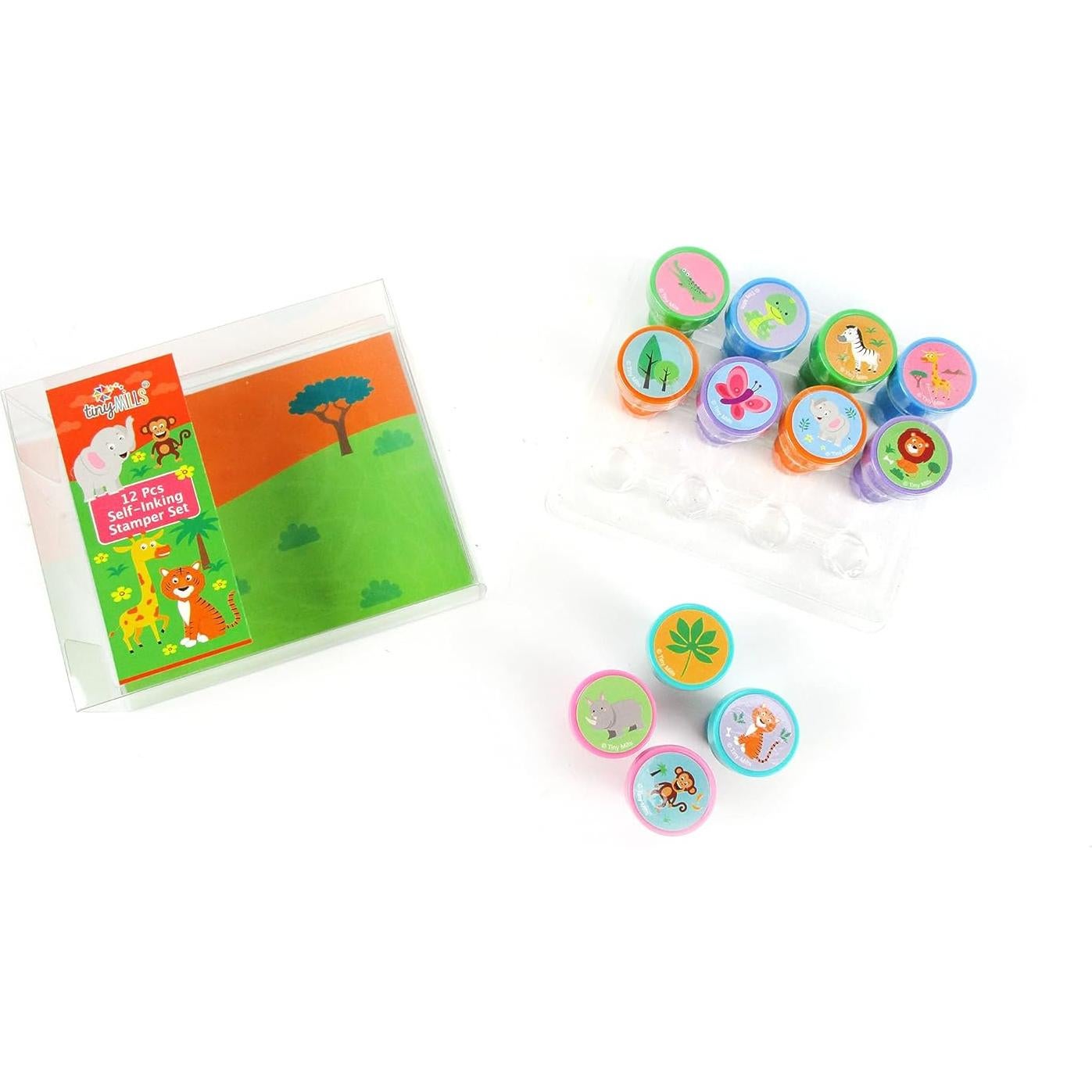 Kit de Sellos de Animales de la Selva TINYMILLS 12 PZS