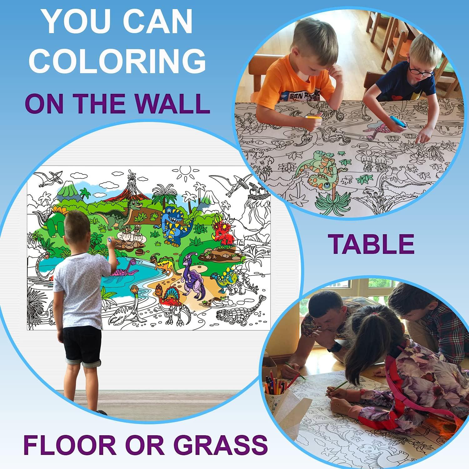 Póster Gigante para Colorear ALEX Art - Dinosaurios 97.79x67.74cm