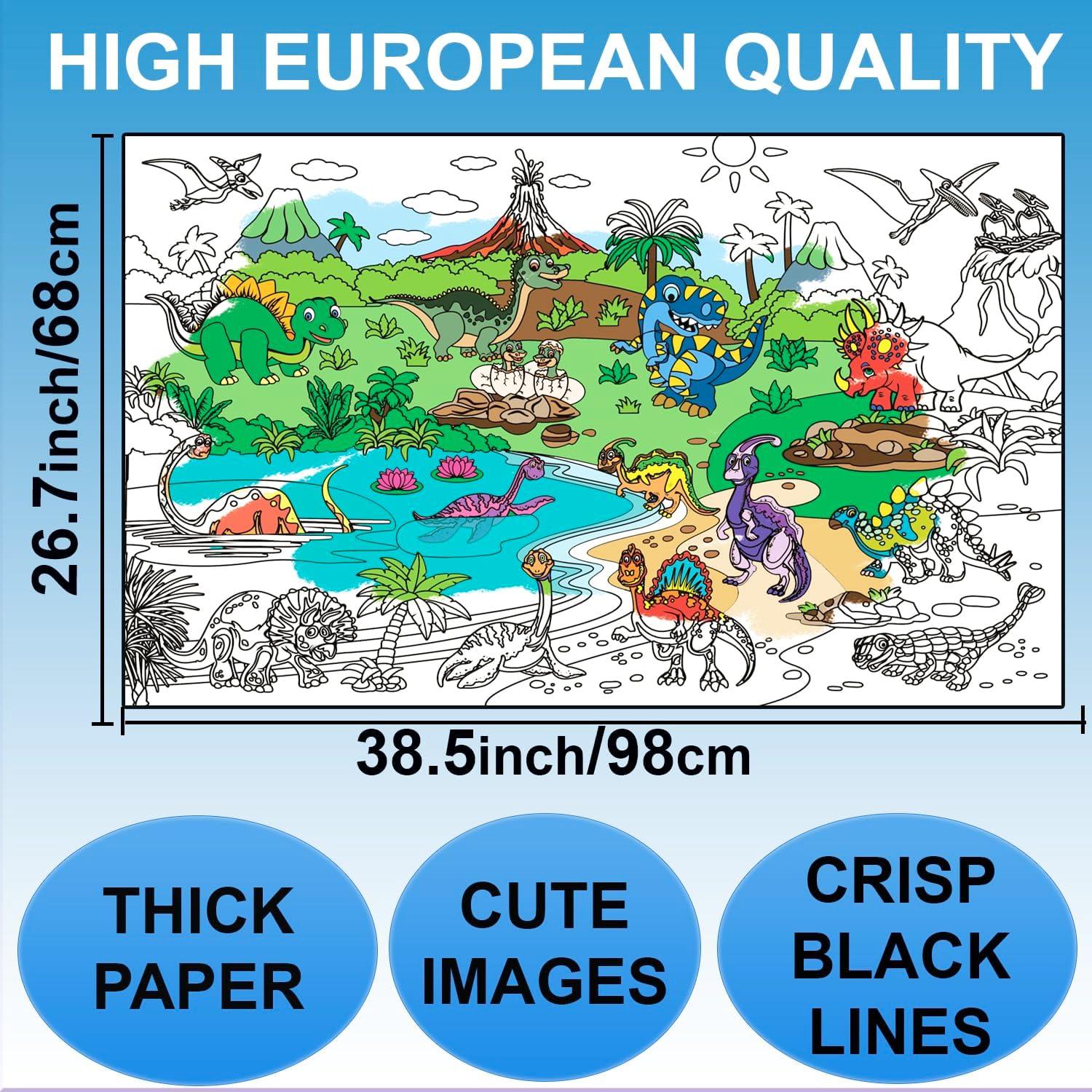 Póster Gigante para Colorear ALEX Art - Dinosaurios 97.79x67.74cm