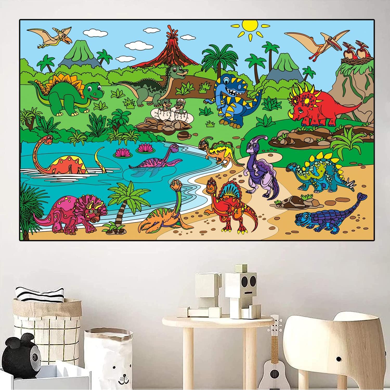 Póster Gigante para Colorear ALEX Art - Dinosaurios 97.79x67.74cm