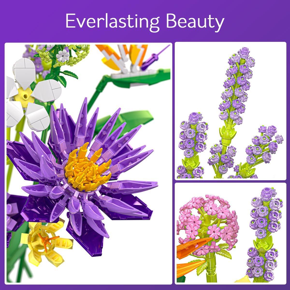 Set de Construcción de Ramo de Flores BIGEARN - 891 Piezas DIY