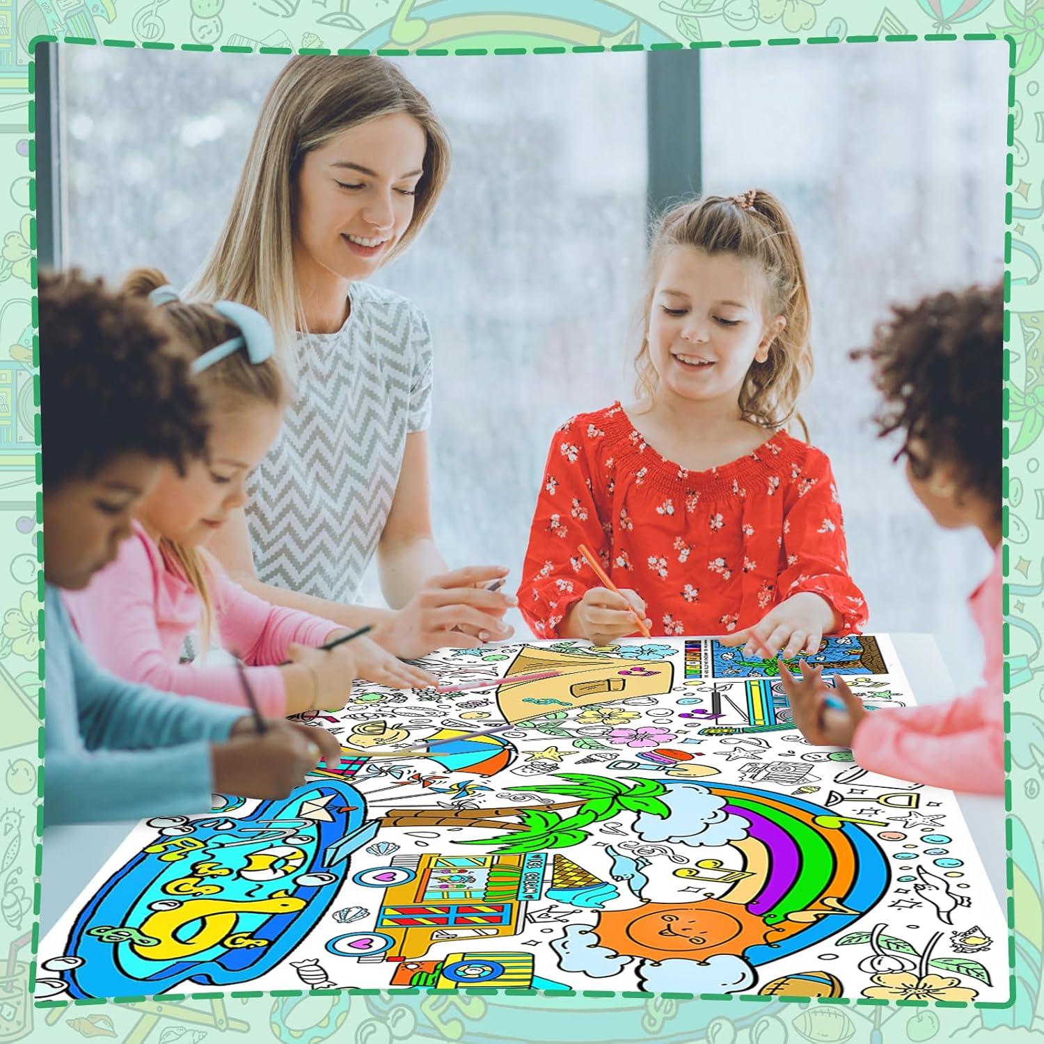 DDMY Póster Gigante para Colorear Playa de Verano 182x90 cm