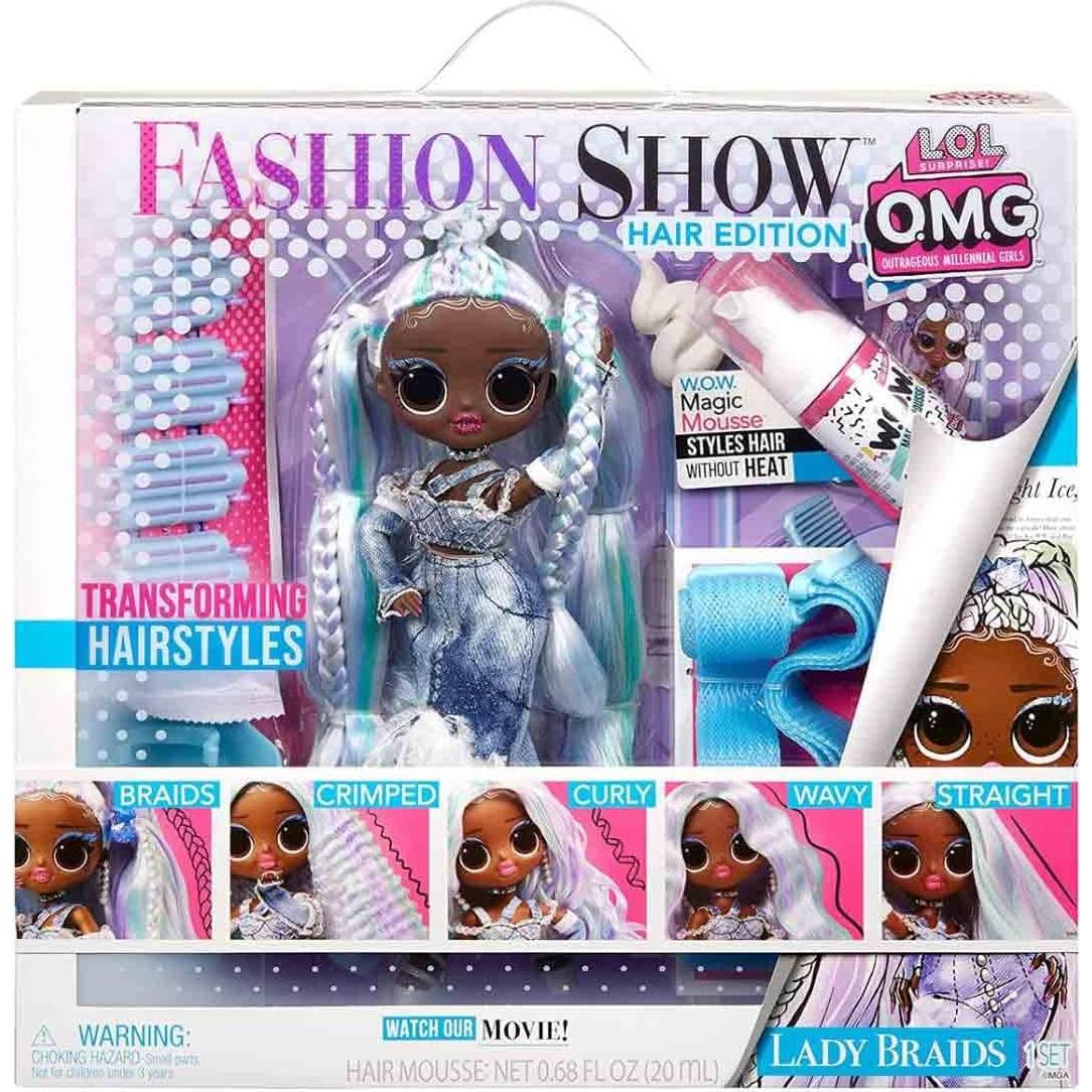 Muñeca L.O.L. Surprise OMG Lady Braids 24cm con Mousse Mágico