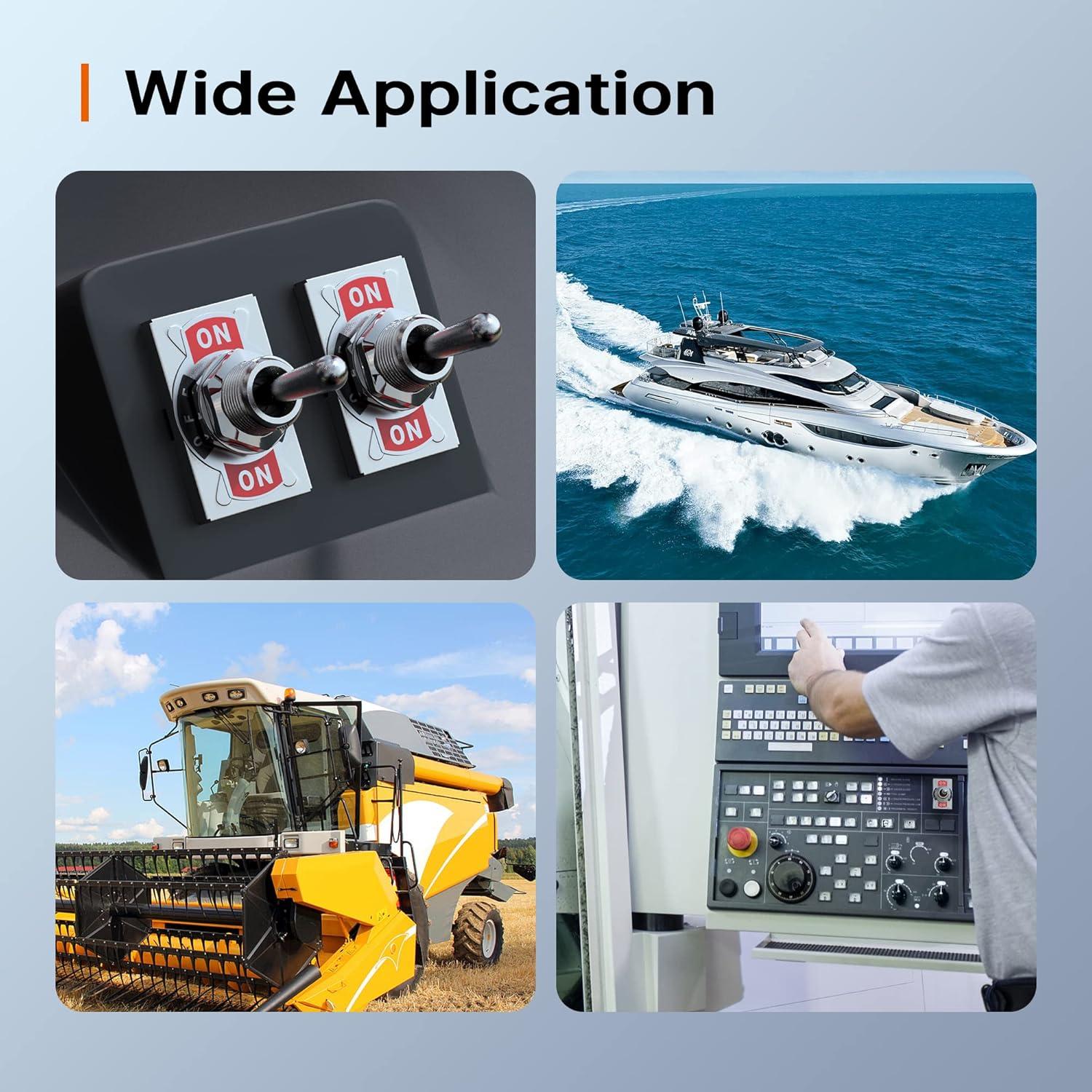 Interruptor de palanca DPDT Joinfworld 12V 30A impermeable - 4 piezas