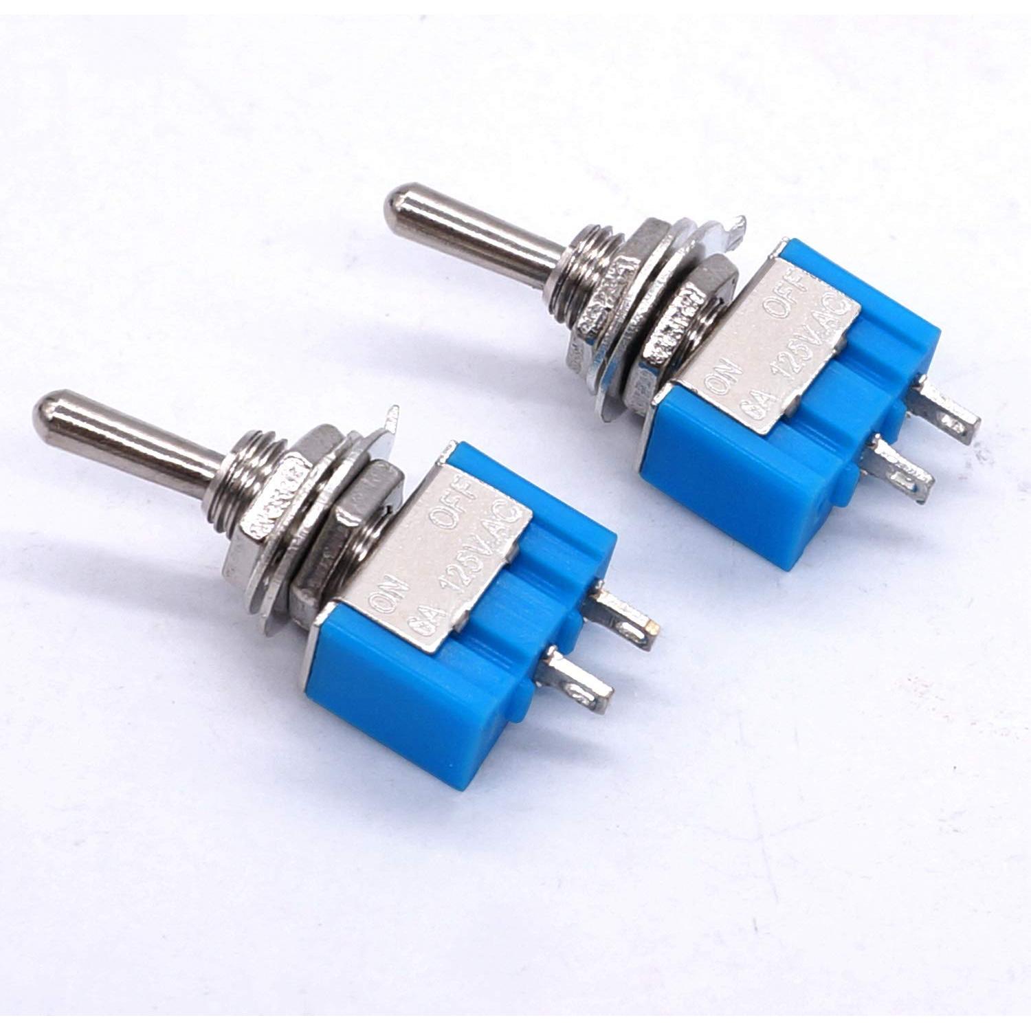 Interruptor de Palanca Mini SPST Taiss 10PCS 6A 125V 2 Pines