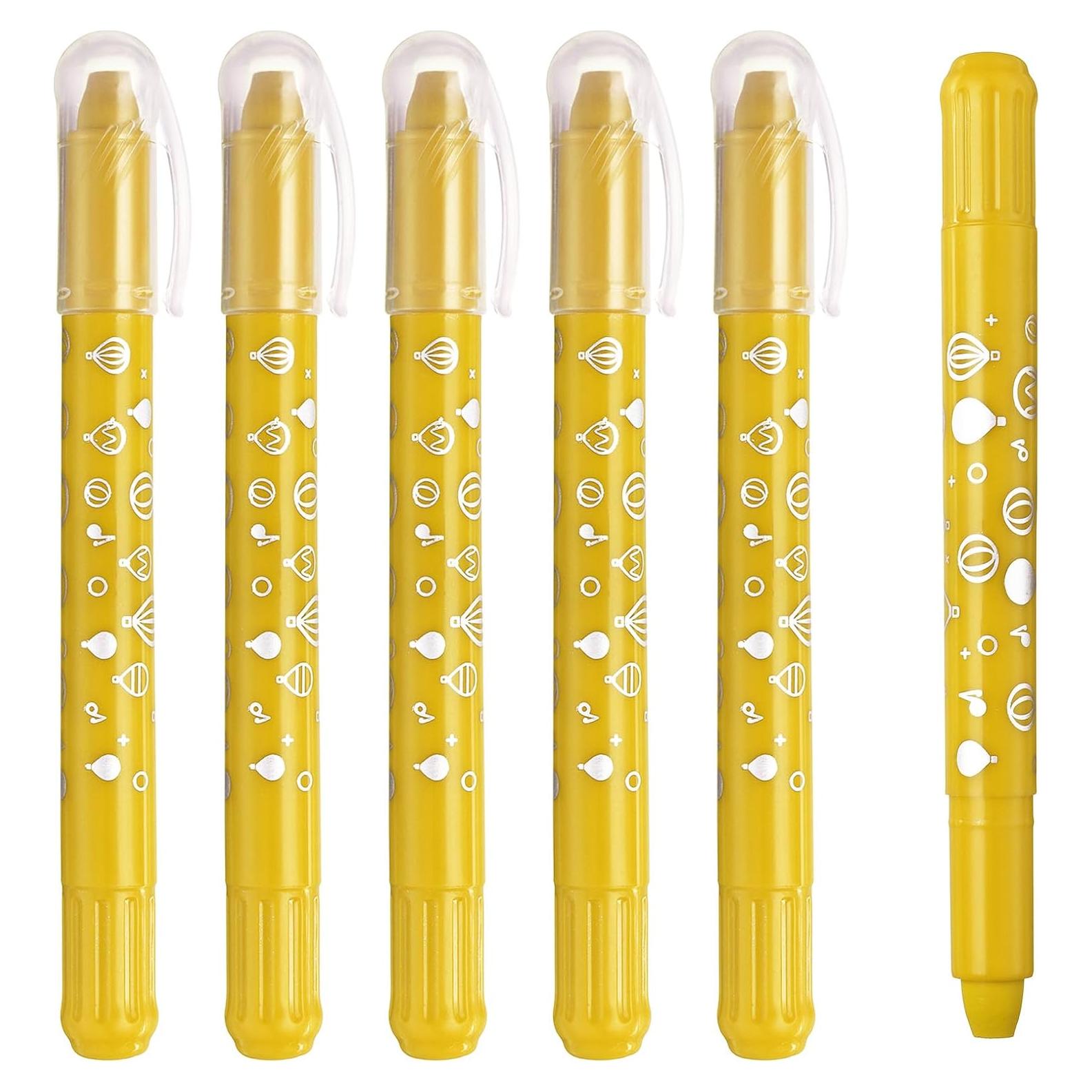 Crayones Acuarelables PATIKIL 6Pcs Amarillo Lavables