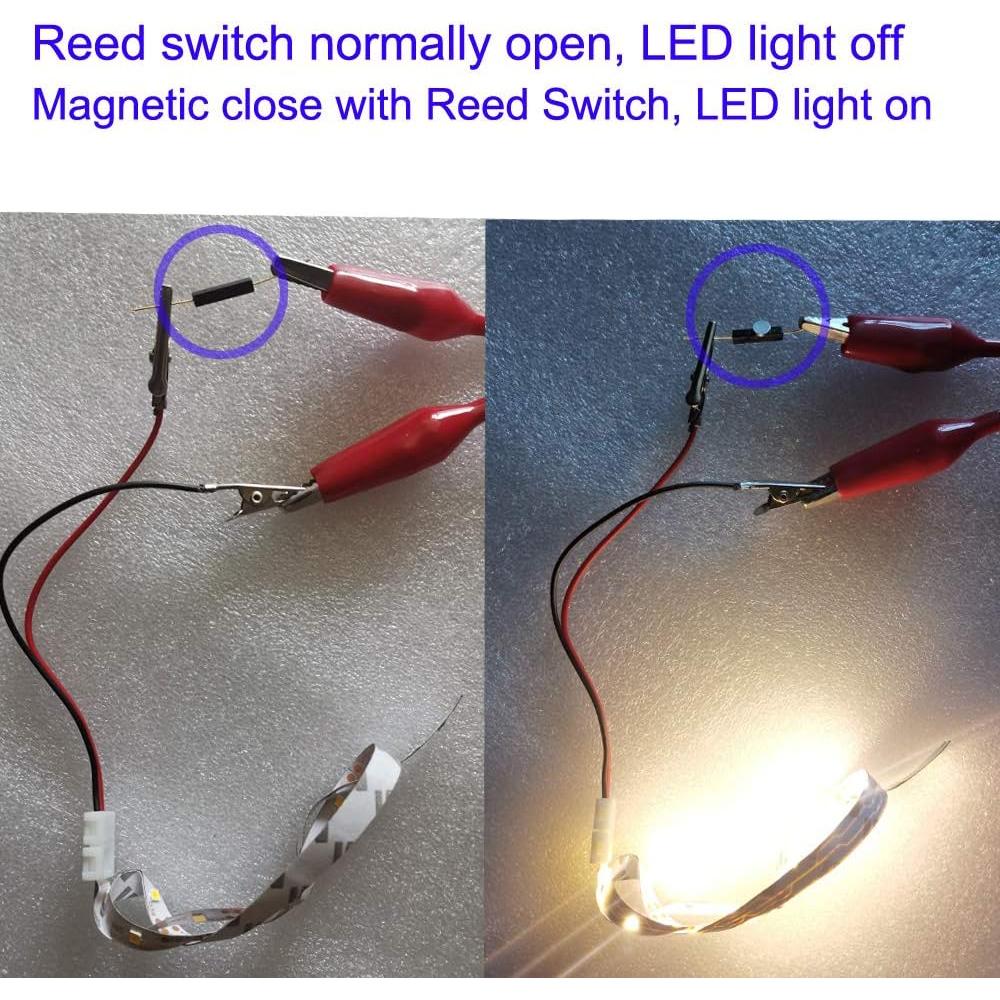 10 Interruptores Reed Gebildet N/O 14mm x 2.5mm con Imán