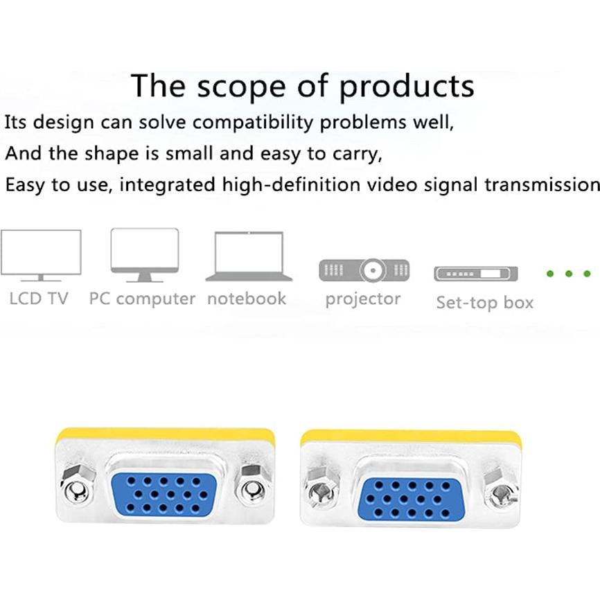 Adaptador VGA Hembra a Hembra 2-Pack LNHCAW - Acoplador HD15