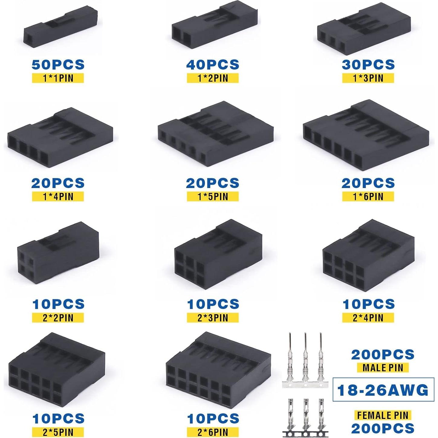 Kit de Conectores de Tipo Fila 620PCS WEKESIGO 2.54mm