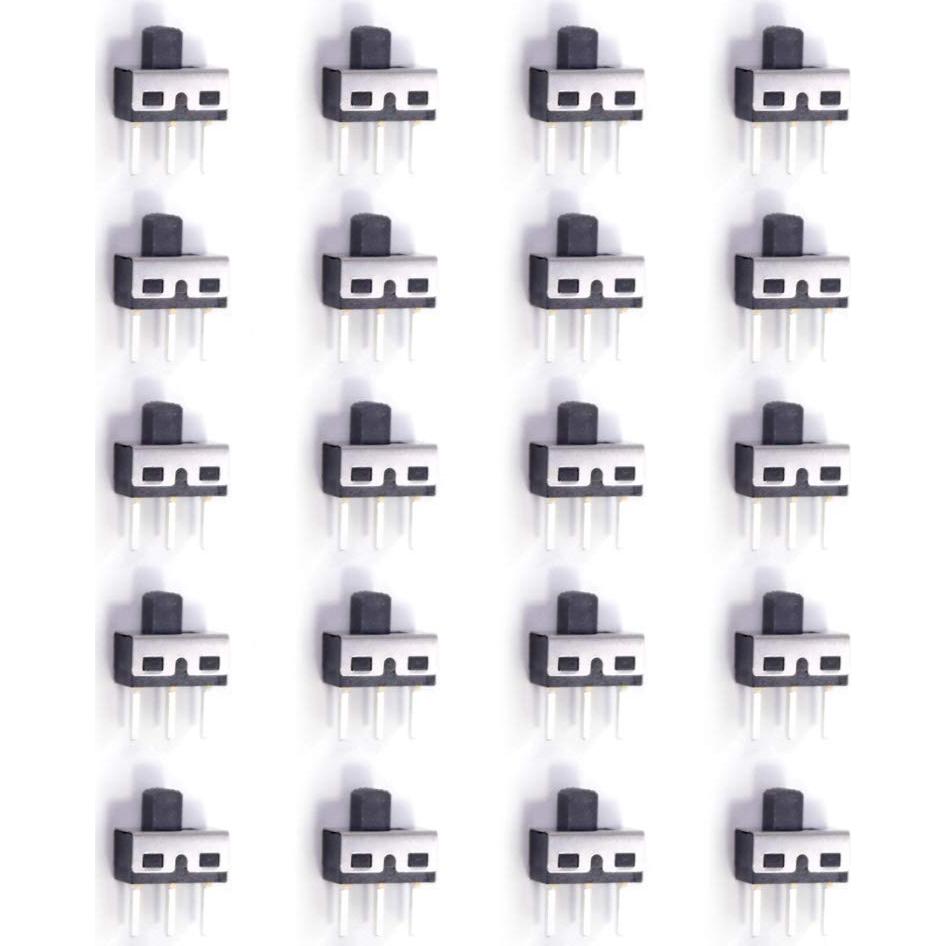 Interruptor Deslizante 1P2T 20 Pcs 5mm WOWOONE AC 250V 2A