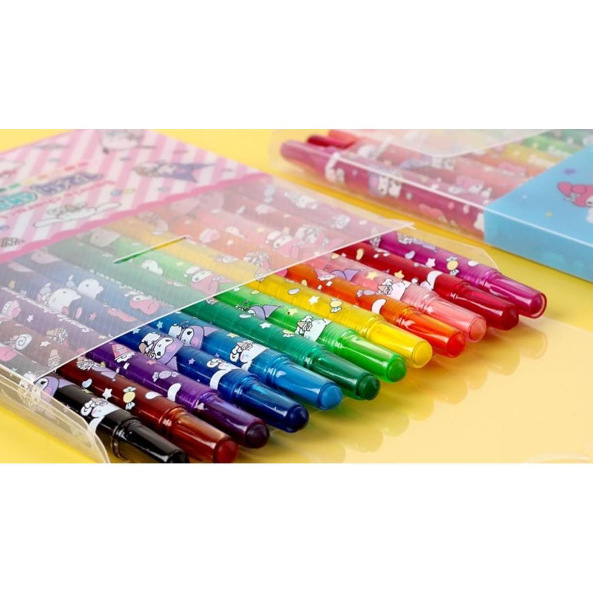 12 Lápices de Colores Giratorios Genérico con Personajes