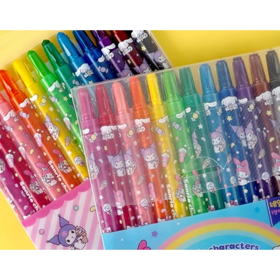 12 Lápices de Colores Giratorios Genérico con Personajes