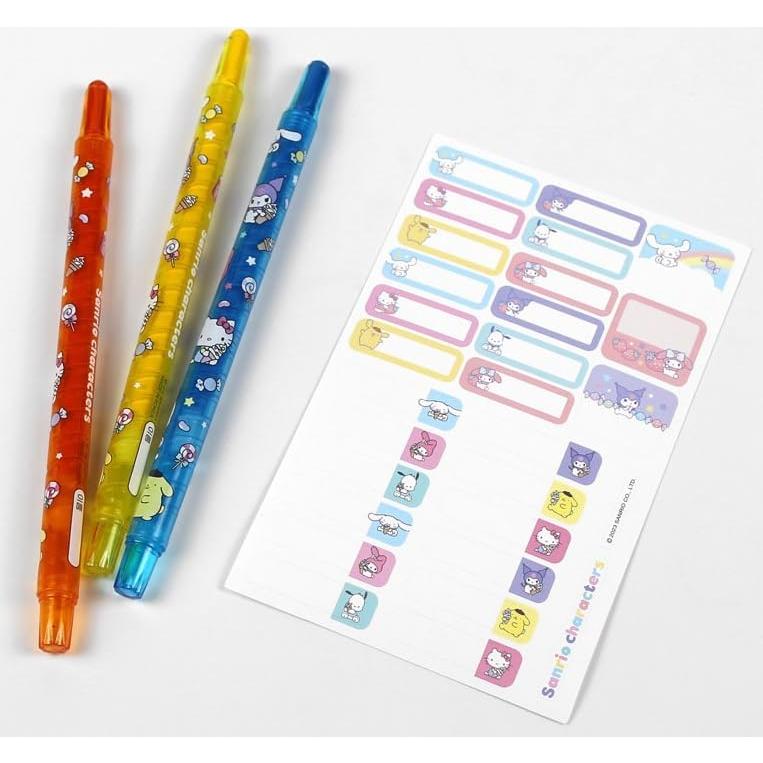 12 Lápices de Colores Giratorios Genérico con Personajes