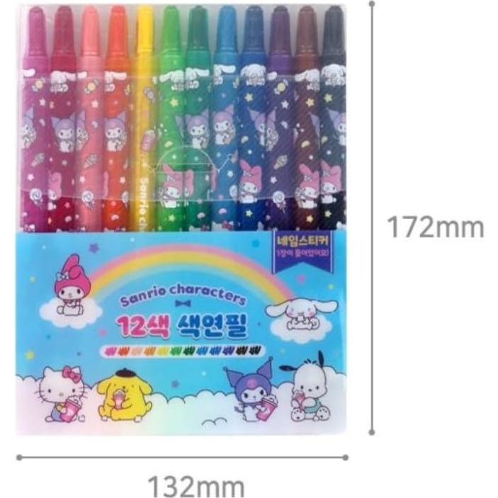 12 Lápices de Colores Giratorios Genérico con Personajes