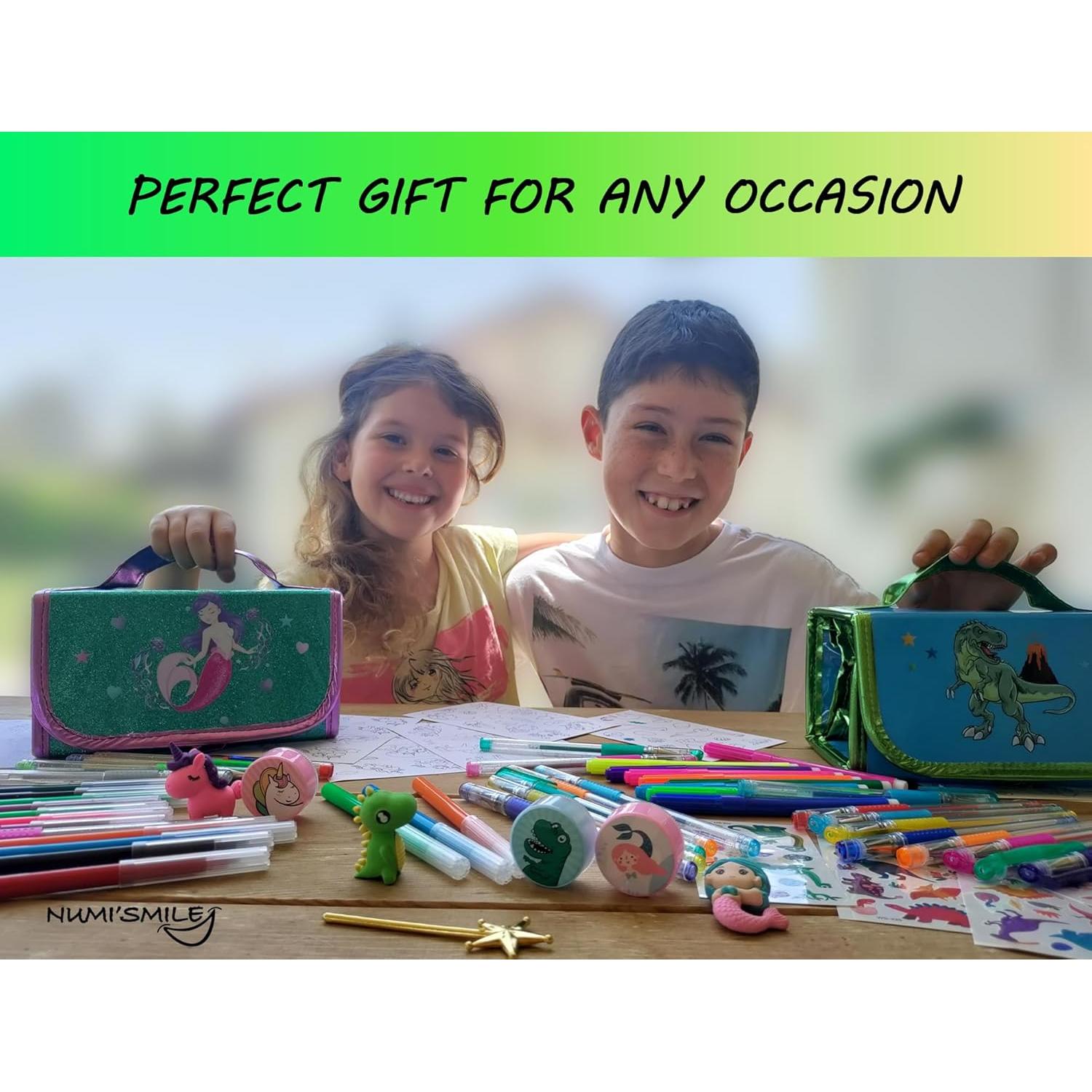 Estuche de Lápices Dinosaurio NUMI'SMILE con Marcadores