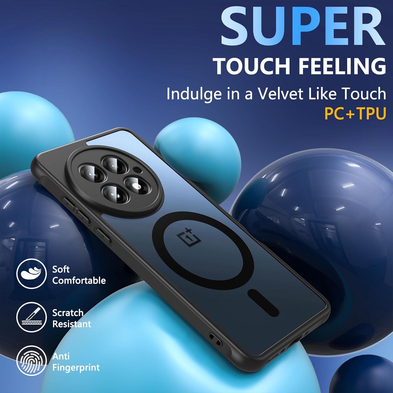 Funda Magnética Hensinple para OnePlus 13 Antigolpes Negro