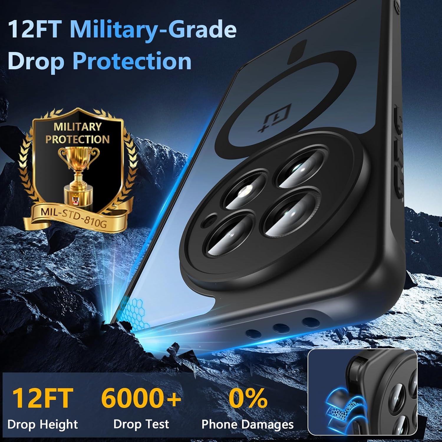 Funda Magnética Hensinple para OnePlus 13 Antigolpes Negro