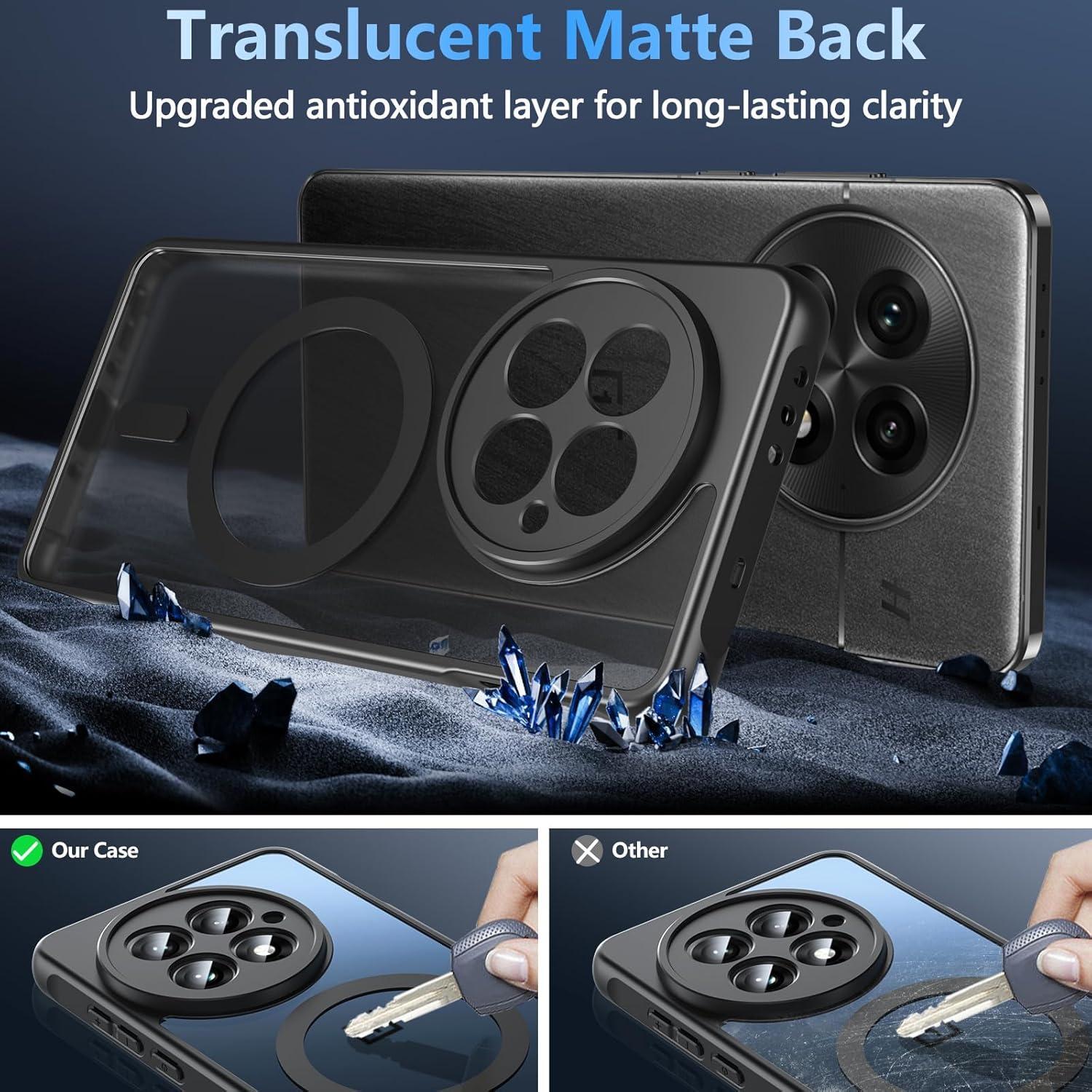 Funda Magnética Hensinple para OnePlus 13 Antigolpes Negro