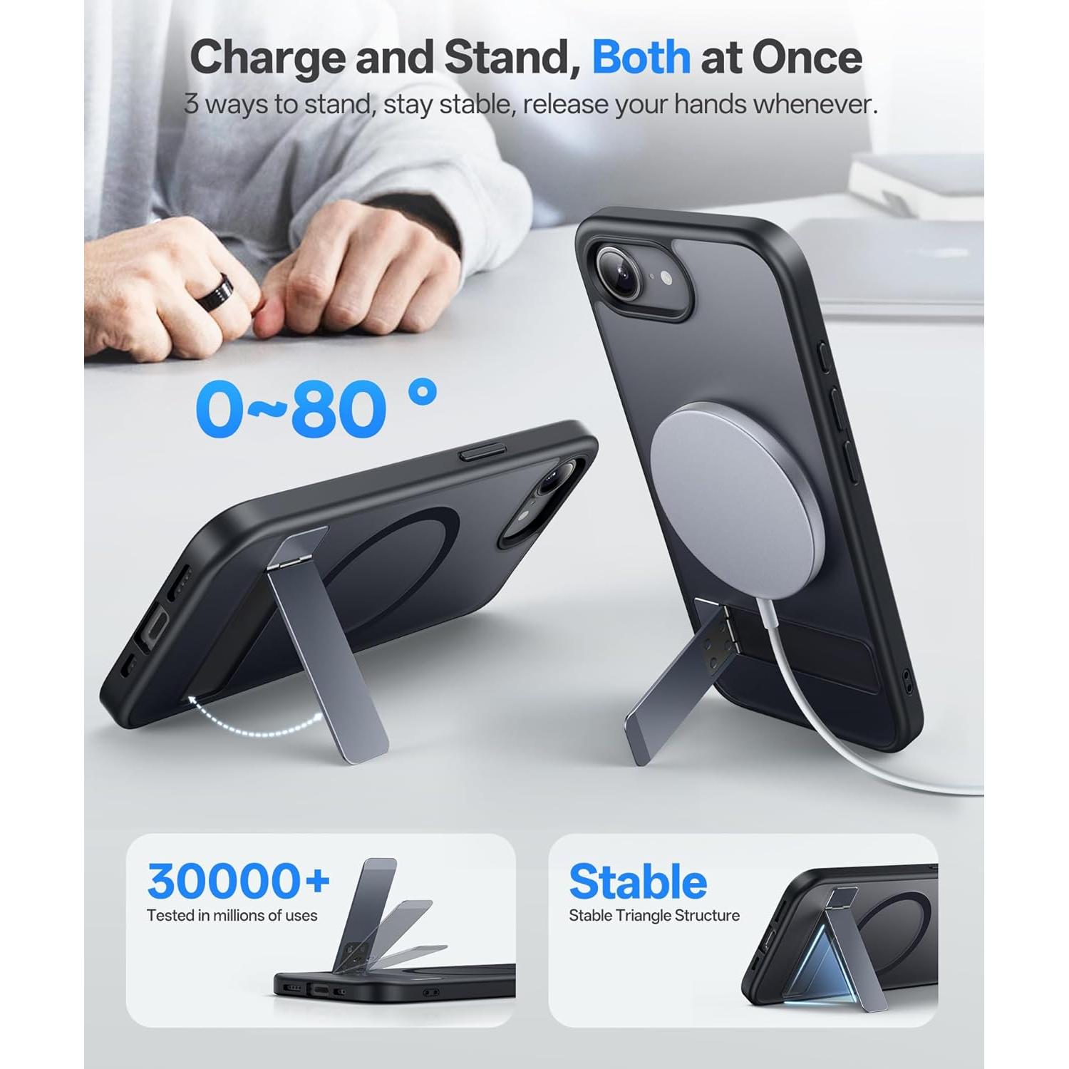 Funda para iPhone 16e SIXBOX Magnética con Soporte y Grado Militar