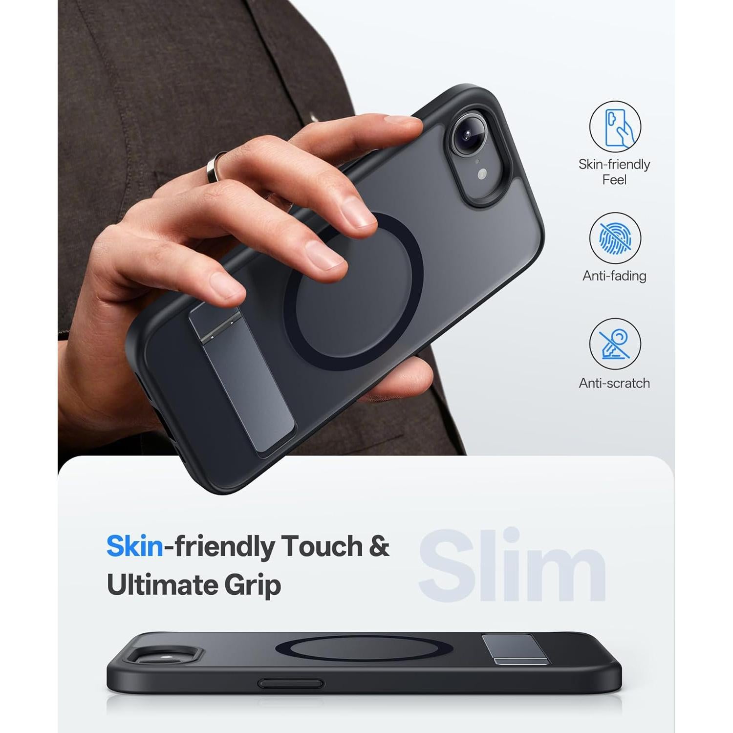 Funda para iPhone 16e SIXBOX Magnética con Soporte y Grado Militar