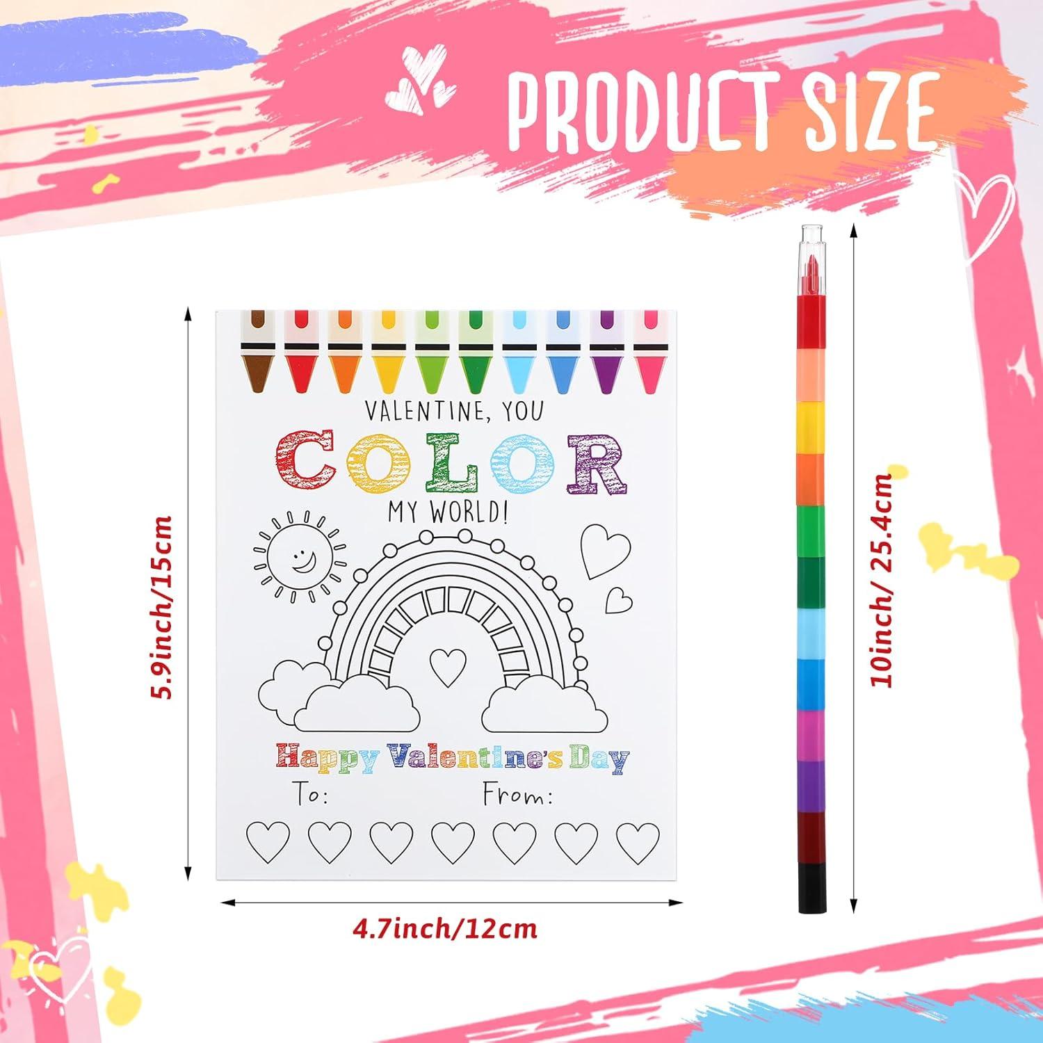 Set 24 Tarjetas y Crayones San Valentín Weekgrat DIY