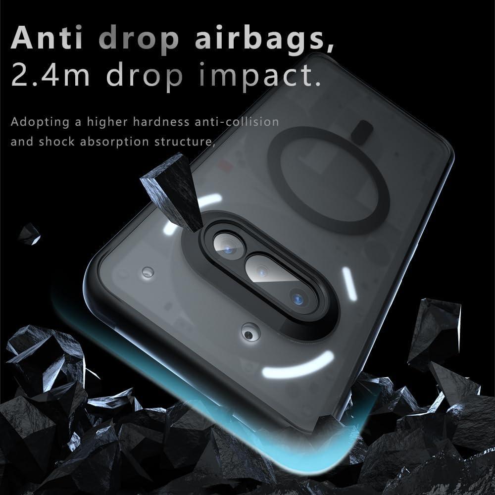 Funda Antishock Kukoufey para Nothing Phone 2A Negra con MagSafe