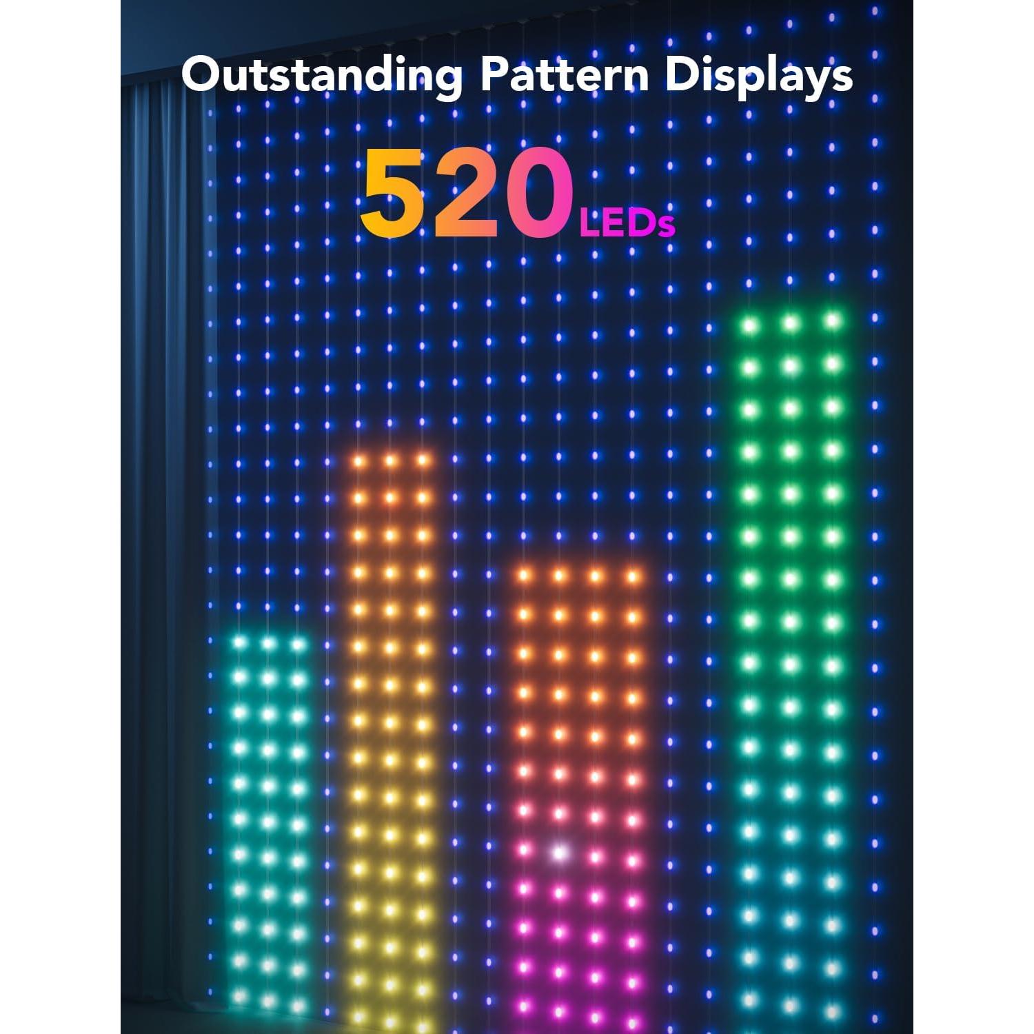 Luces de Cortina LED Govee 1.5x2m RGBIC IP65 Impermeables