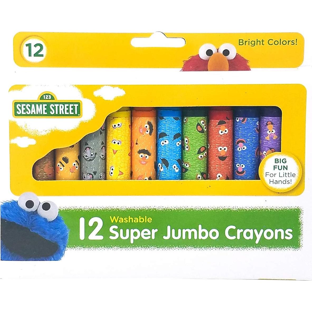 Crayones Jumbo Sesame Street 12 Colores No Tóxicos