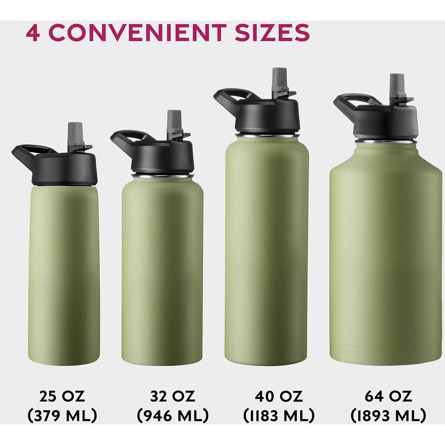 Botella de Agua FineDine 750ml Acero Inoxidable Verde Militar