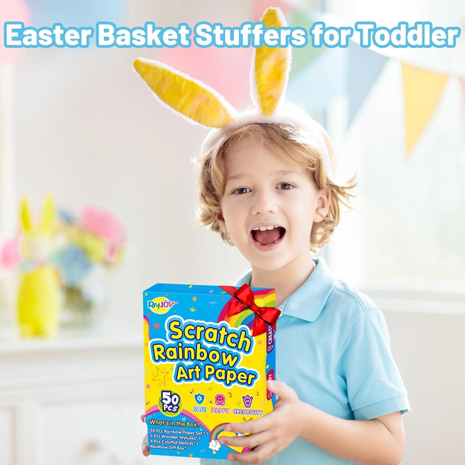 RMJOY Papel de Rascar Arcoíris 60PCS Manualidades Niños