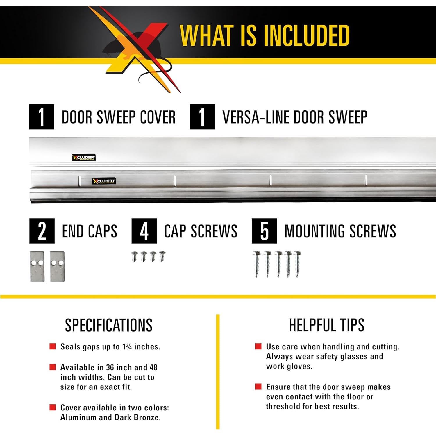 Barrera de Puerta Xcluder Versa-Line 91.4 cm Aluminio Antiroedores