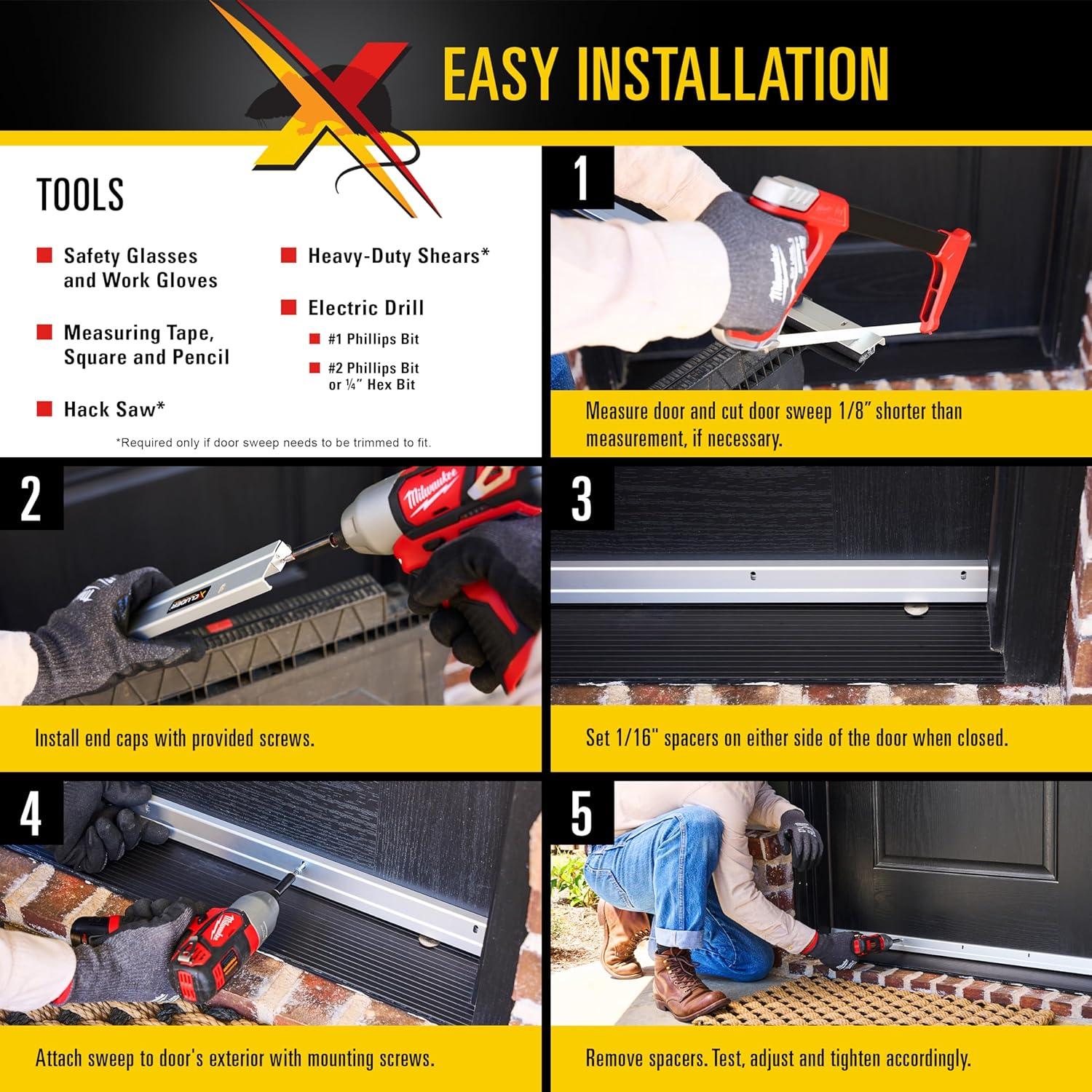 Barrera de Puerta Xcluder Versa-Line 91.4 cm Aluminio Antiroedores