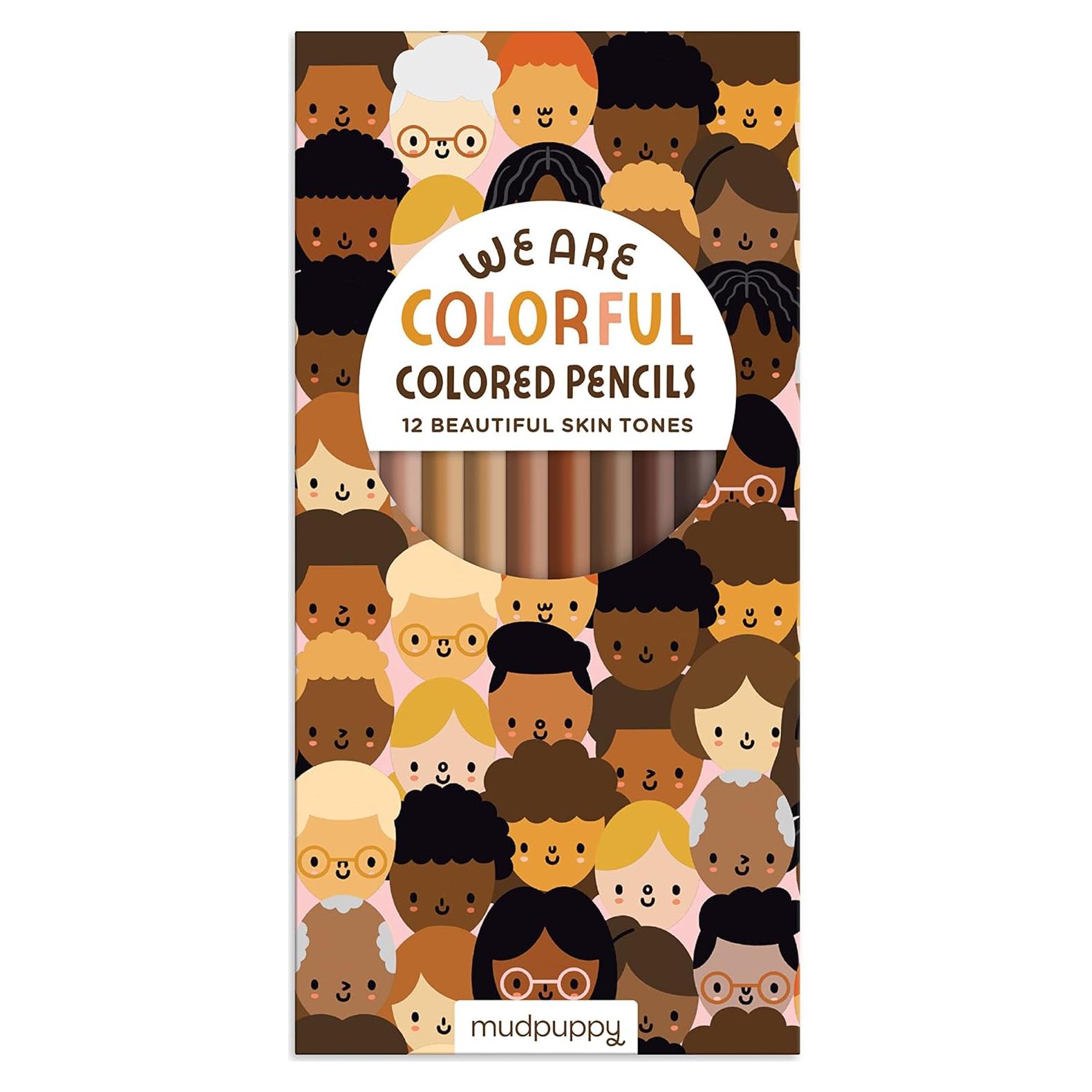 Lápices de Colores de Tonos de Piel Mudpuppy - 12 Unidades