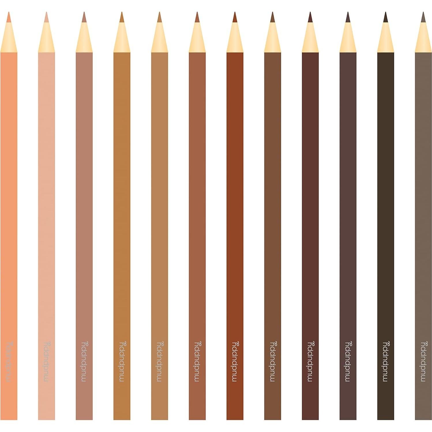 Lápices de Colores de Tonos de Piel Mudpuppy - 12 Unidades
