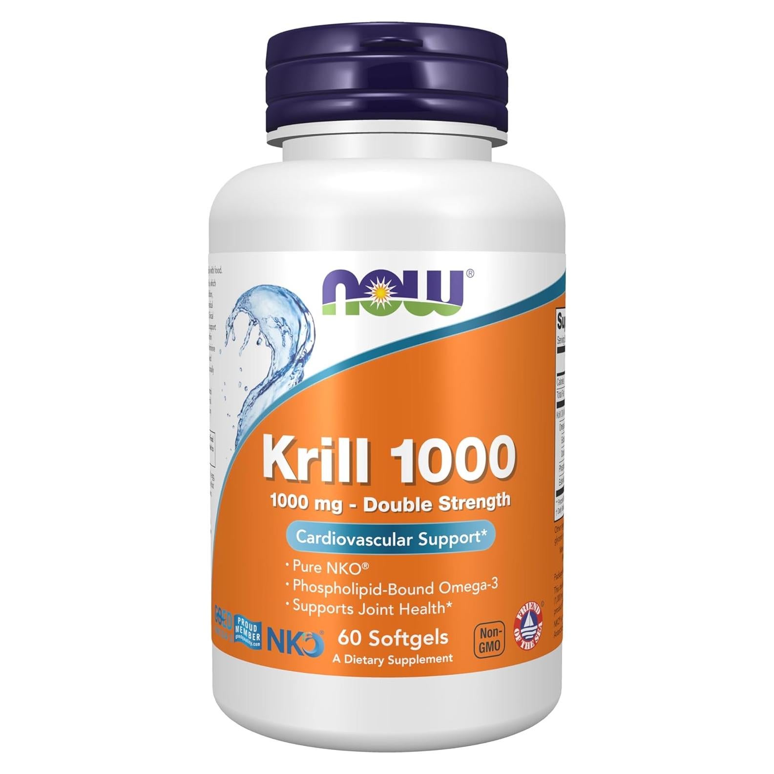 Suplemento Omega-3 Krill NOW Foods 1000 mg 60 Cápsulas Blandas