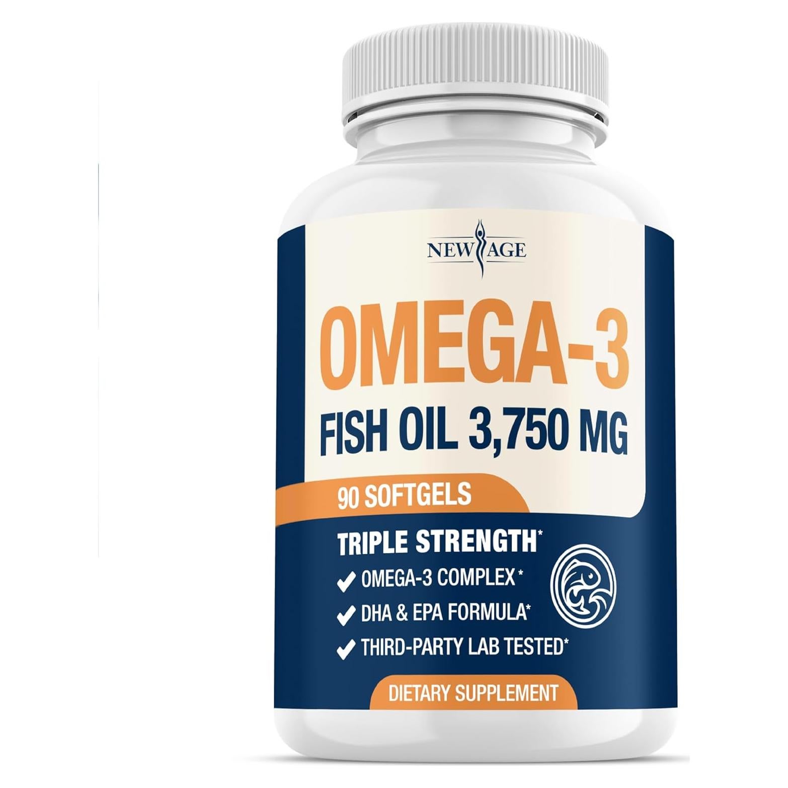 Aceite de Pescado Omega 3 New Age 3750 mg EPA DHA 90 Cápsulas