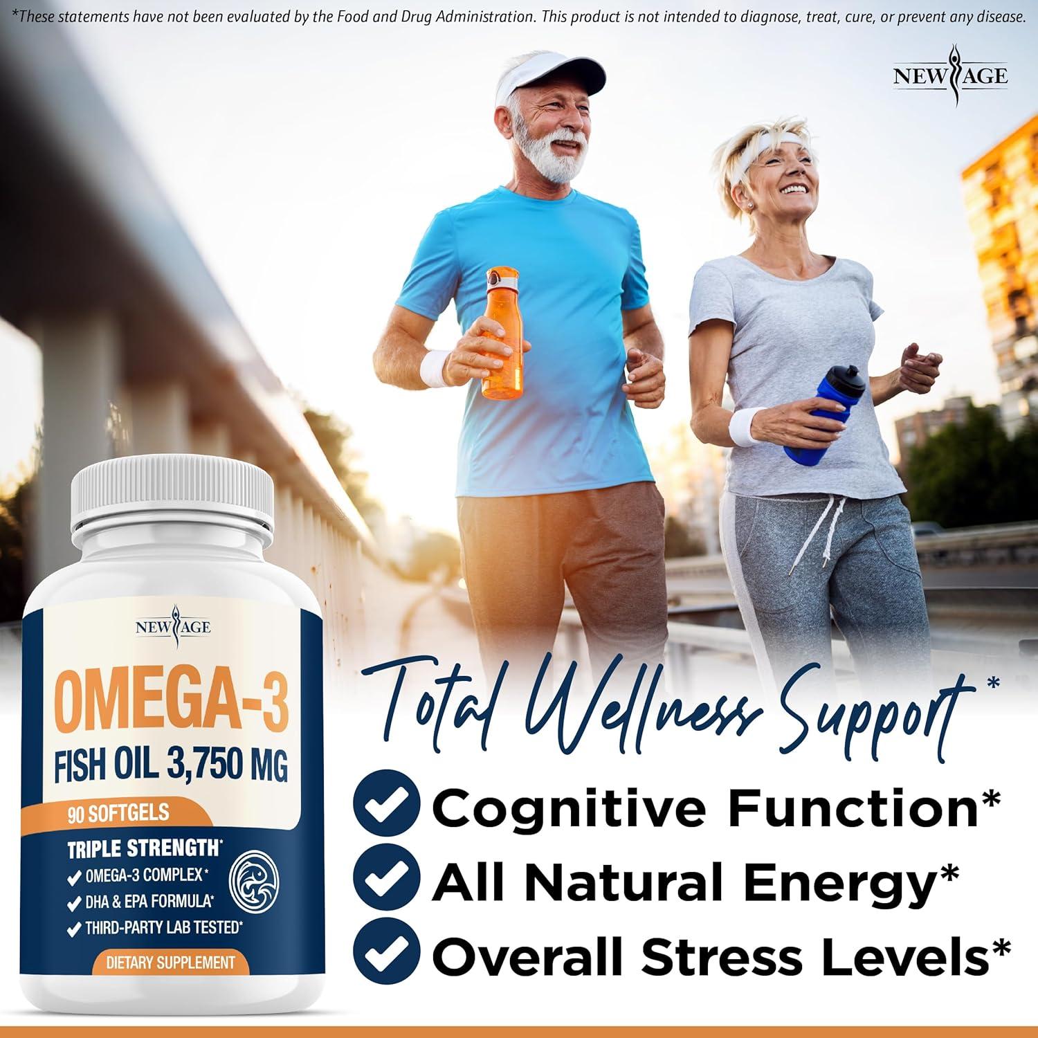 Aceite de Pescado Omega 3 New Age 3750 mg EPA DHA 90 Cápsulas