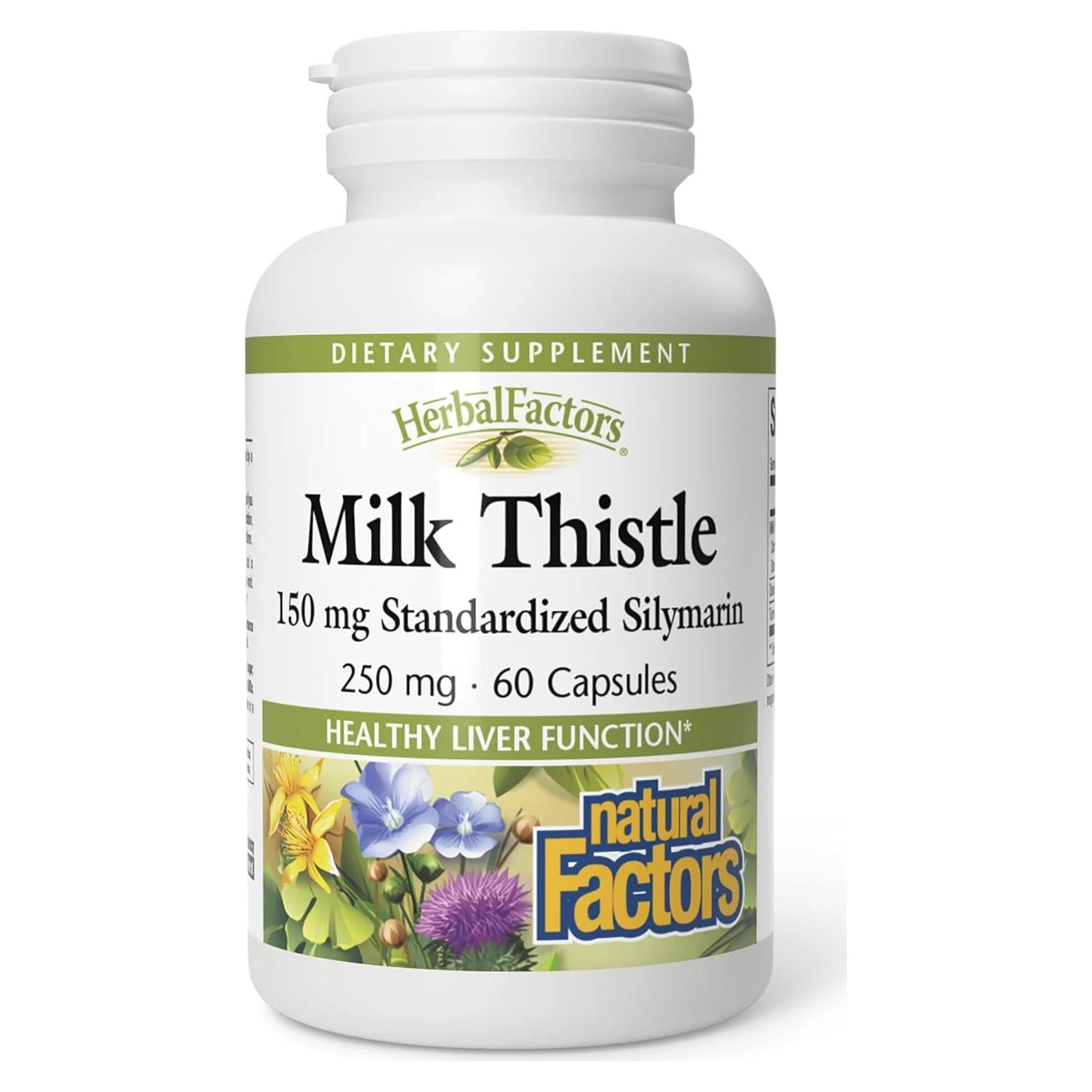 Cardo Mariano 250 mg Factores Naturales 60 Cápsulas Hepáticas