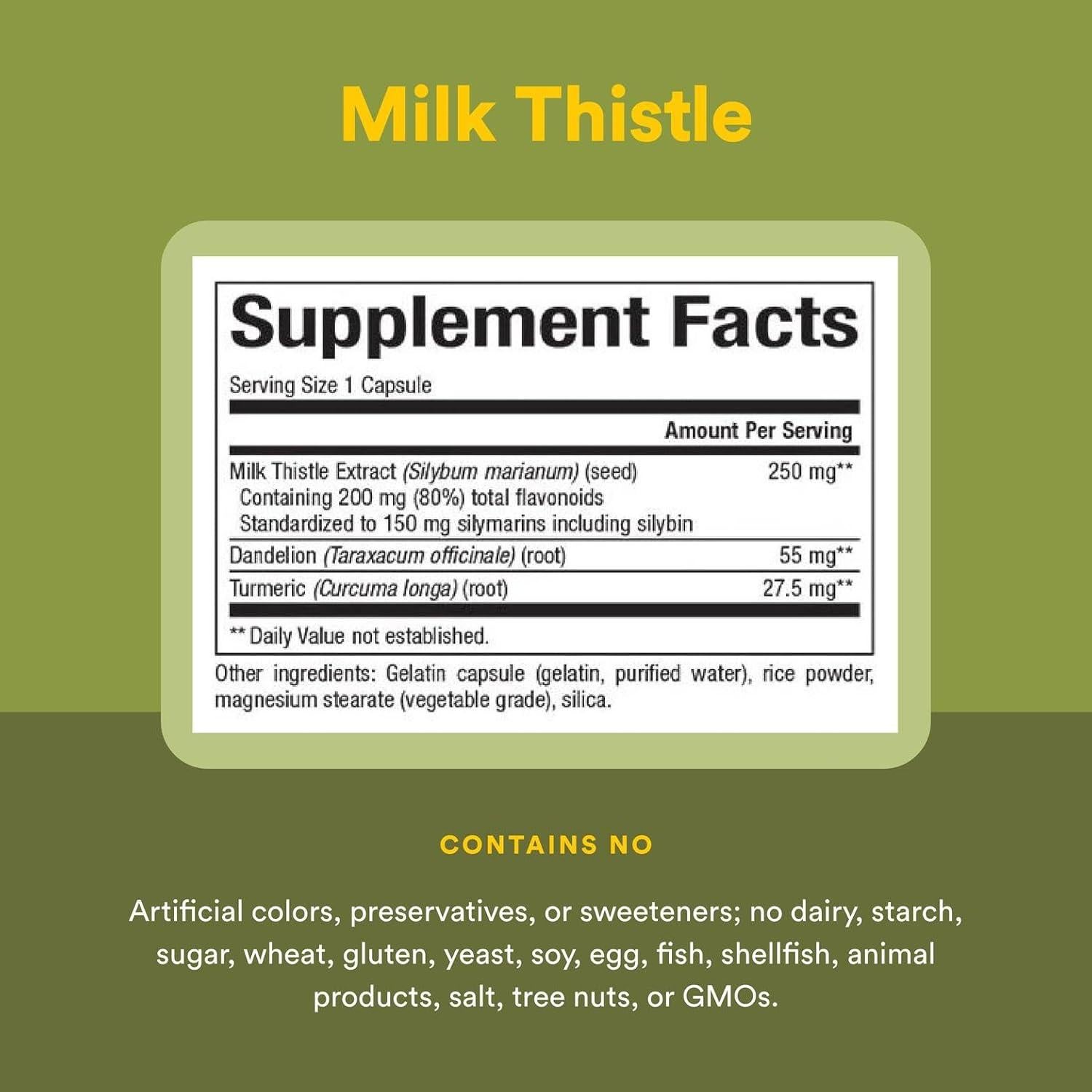 Cardo Mariano 250 mg Factores Naturales 60 Cápsulas Hepáticas