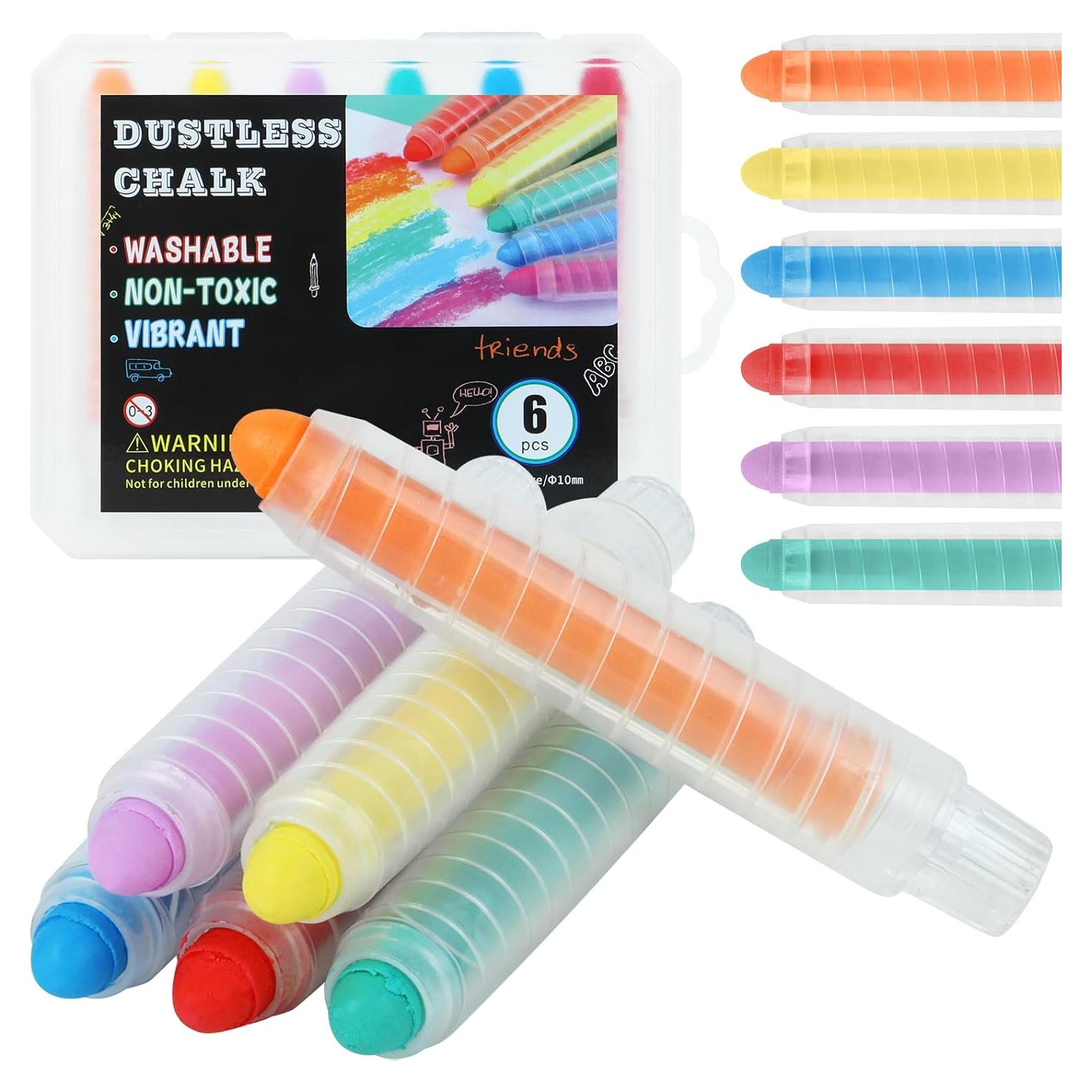 Tiza Sin Polvo Haoyond para Niños 6 Colores con Soporte