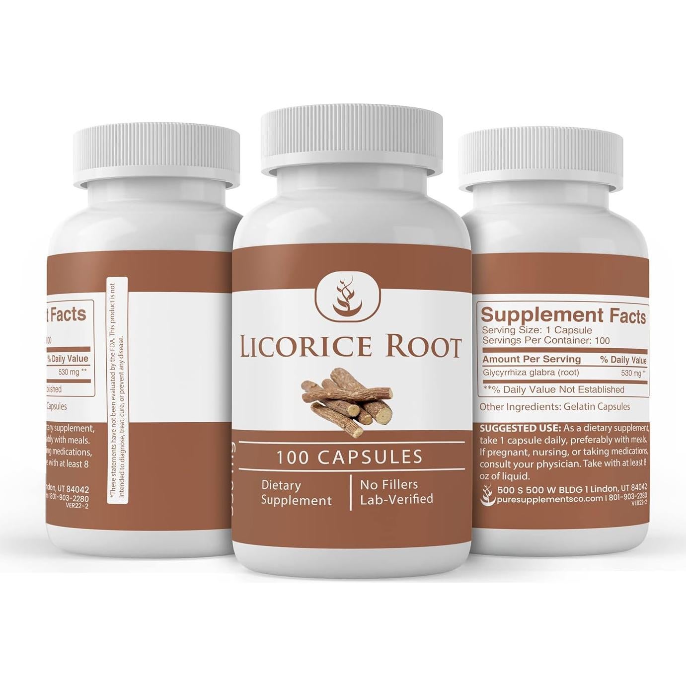 Extracto de raíz de regaliz Pure Original Ingredients 100 cápsulas