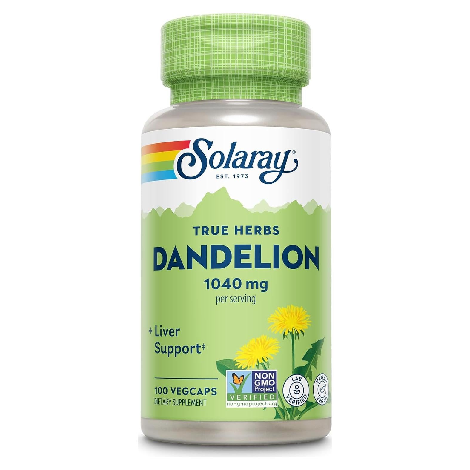 Suplemento Raíz de Diente de León Solaray 1040 mg - 100 VegCaps