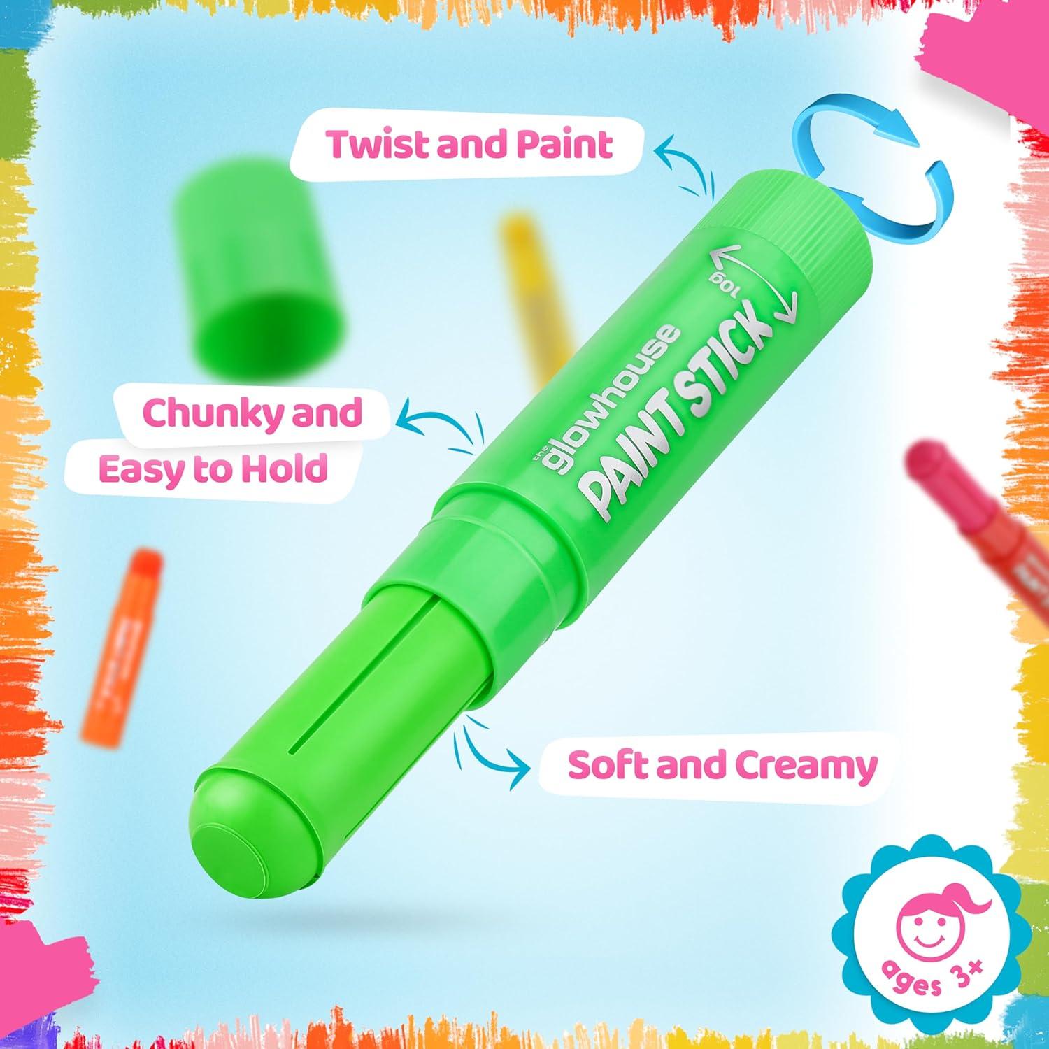 Barras de Pintura Tempera The Glowhouse 12 Colores No Tóxicas