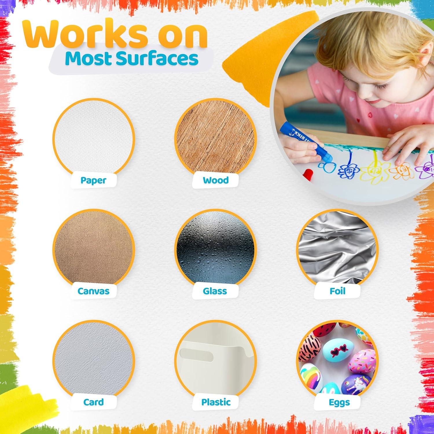 Barras de Pintura Tempera The Glowhouse 12 Colores No Tóxicas