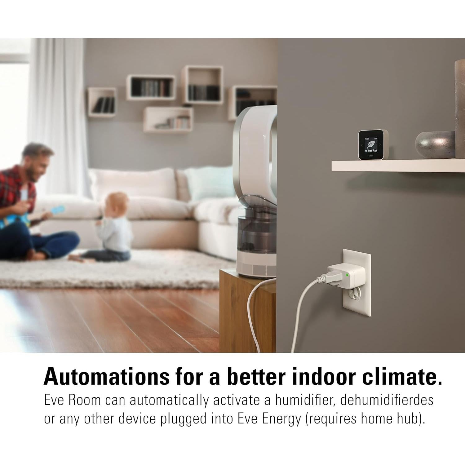 Sensor de Calidad del Aire Eve Room - Monitoreo COV, Temp y Humedad