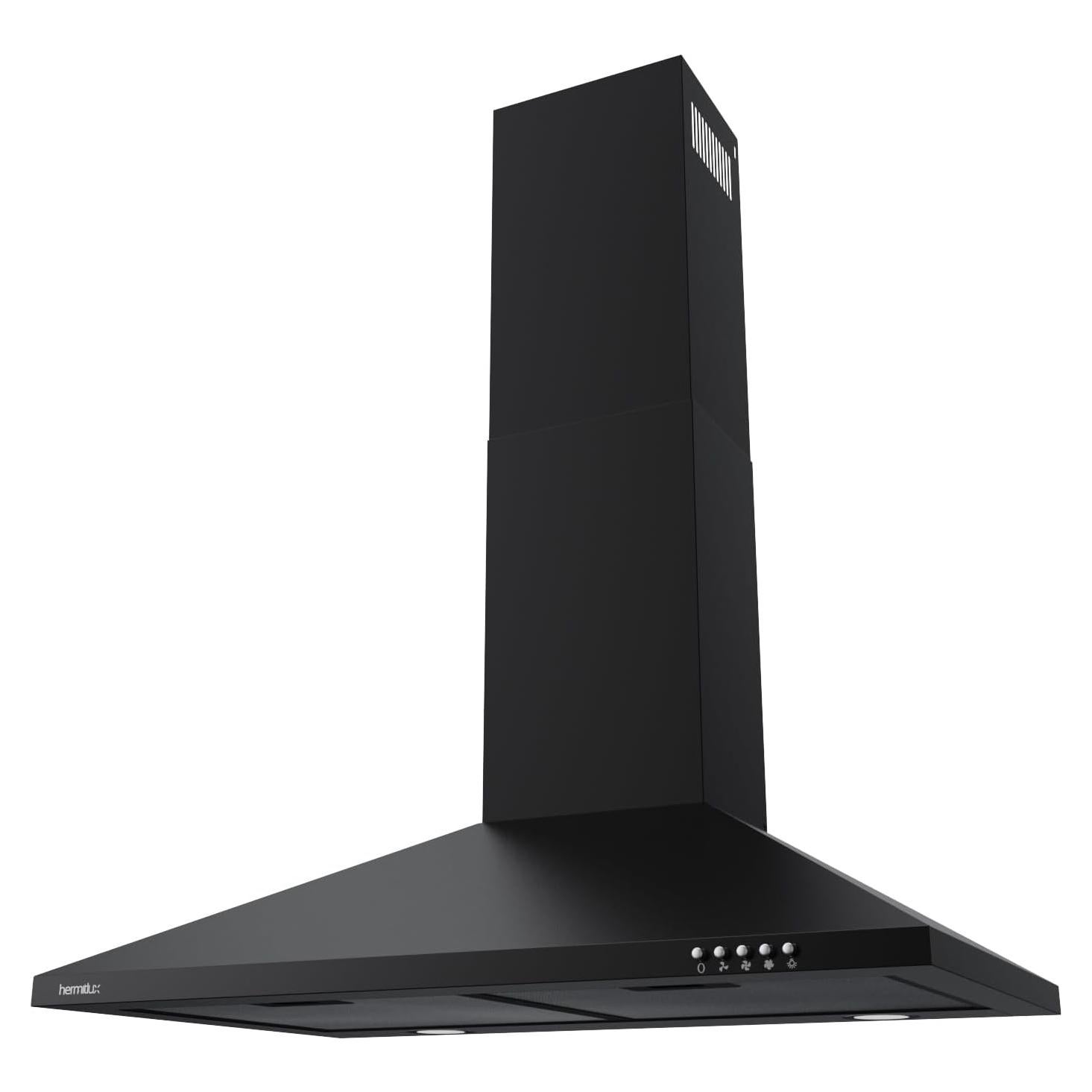 Campana Extractora Hermitlux 76 cm Negra Ductada/Ductless