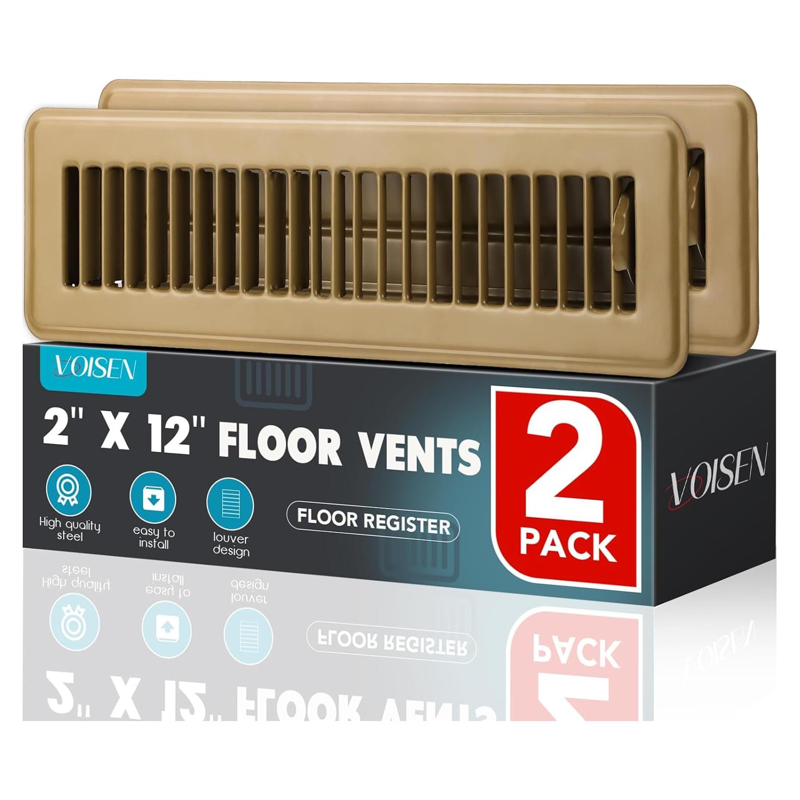 Rejilla de Piso VOISEN 2x12" Marrón Acero Ajustable 2PCS